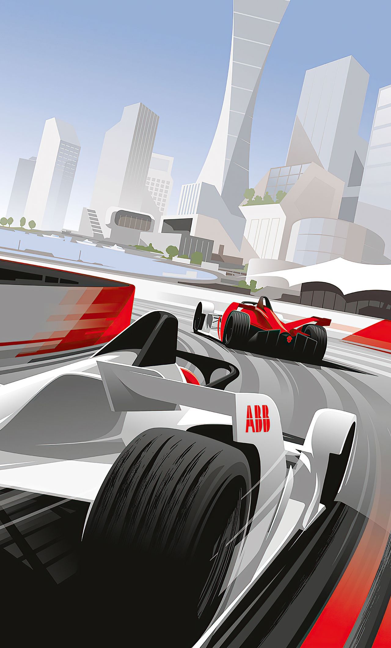 1280x2120 F1 Cars Racing Digital Art 4k