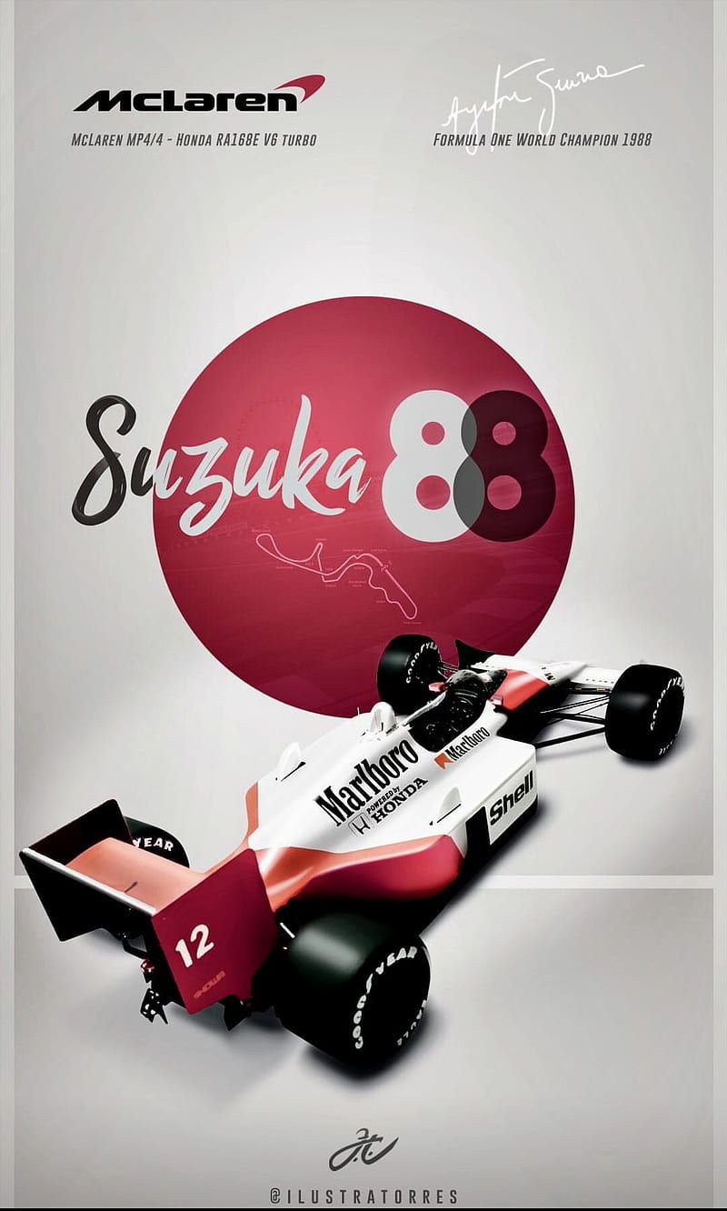 800x1332 SENNA SUZUKA ART, ayrton, ayrton senna, f fia, formula formula mclaren, HD phone wallpaper