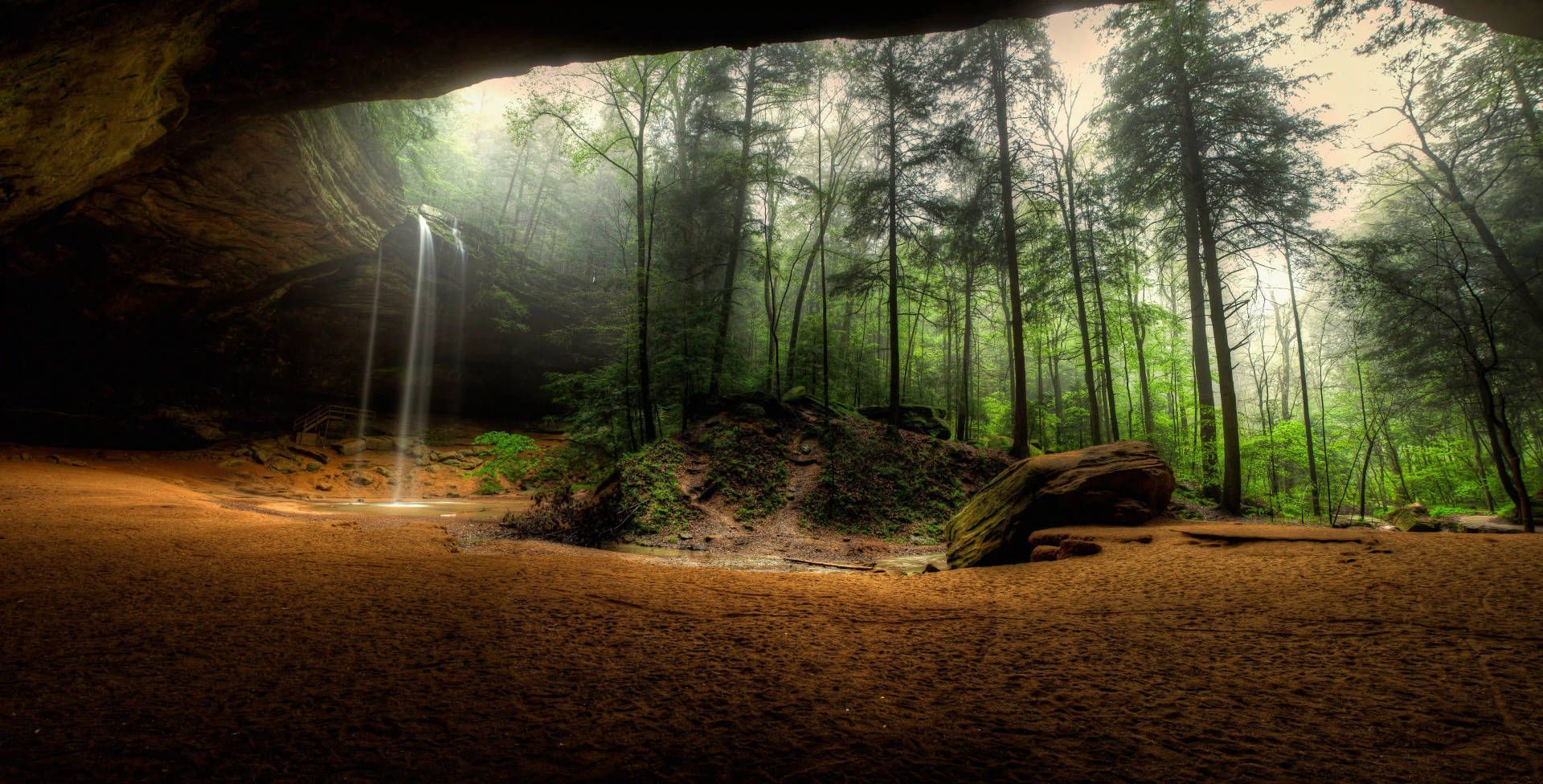 1920x976 Download 8K Ultra HD Nature Mountain Grotto Wallpaper