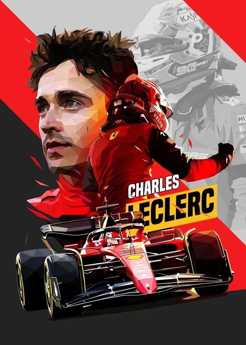 857x1200 Charles LeClerc F1 Racing Poster