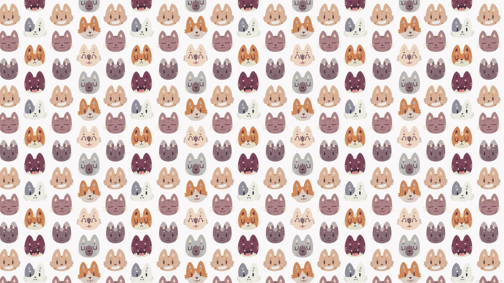 1920x1080 Cute Cat Pattern Laptop Wallpaper