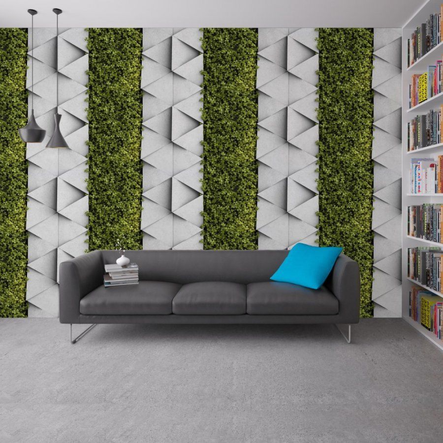 900x900 Vertical Garden Concrete and Leaves FD