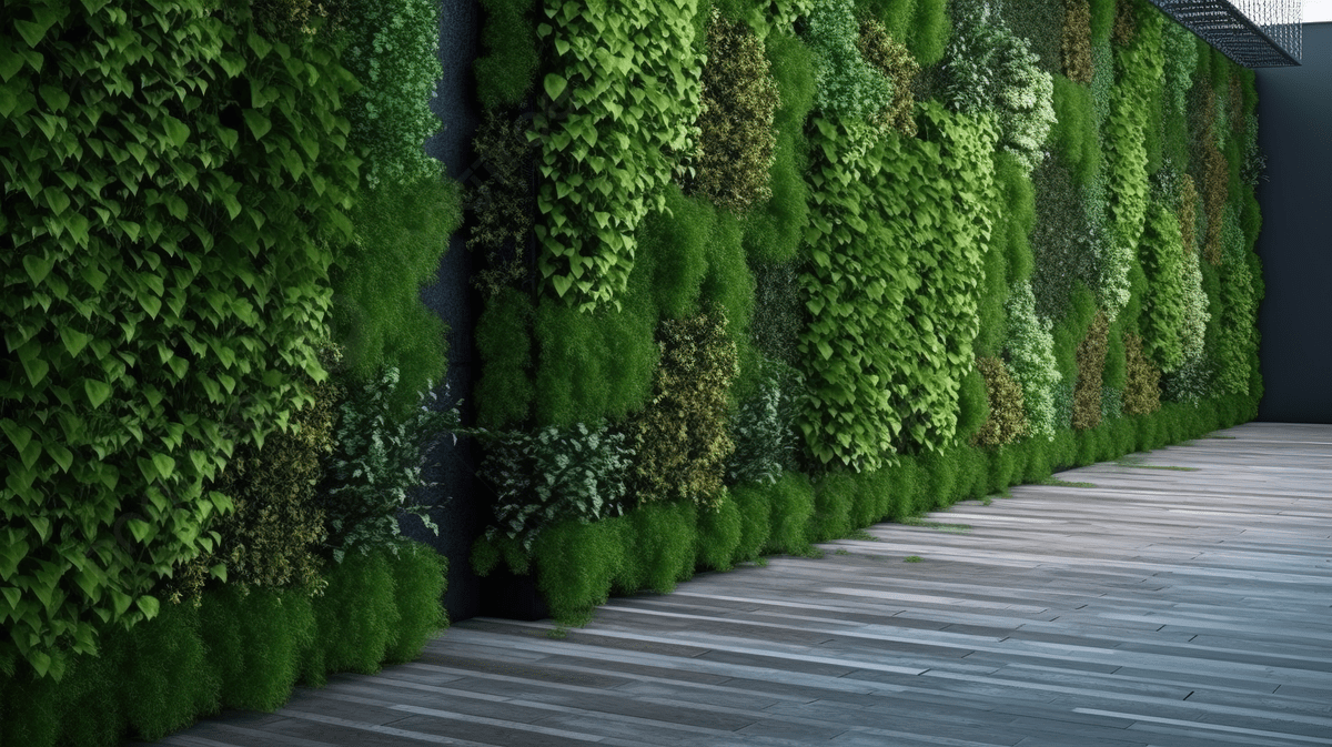 1200x673 Vertical Garden Wall Behind A Deck Is