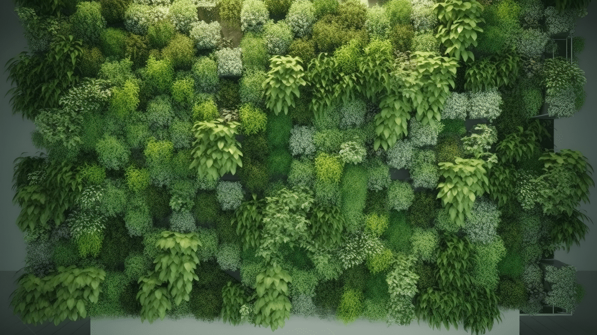 1200x673 Wall With Large Plants And Grass In It