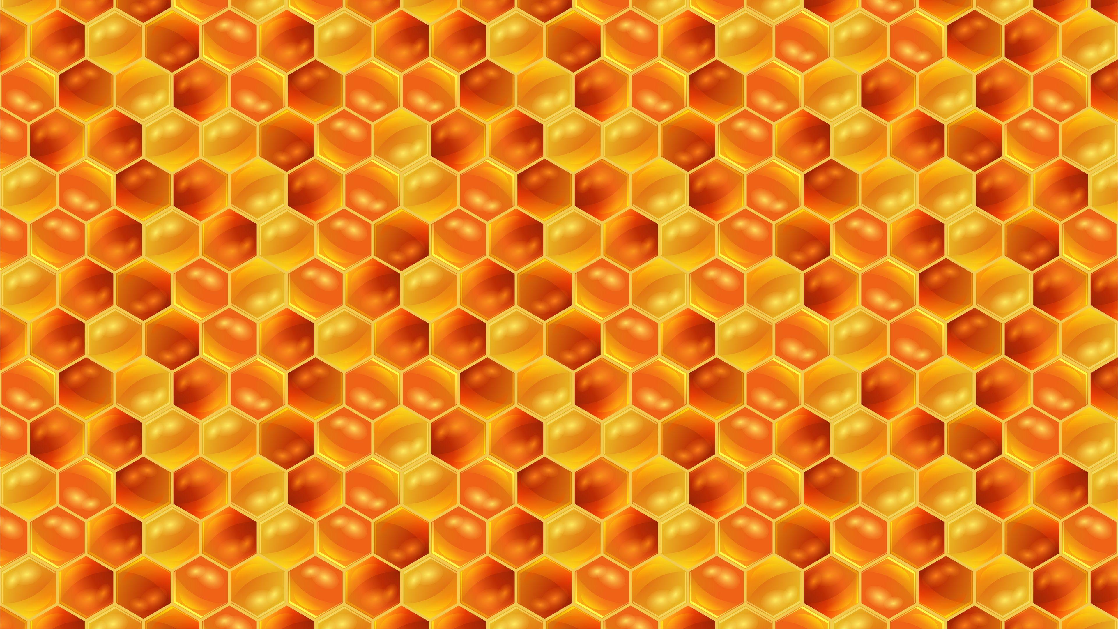 3840x2160 Download wallpaper 3840x2160 honeycombs, honey, pattern
