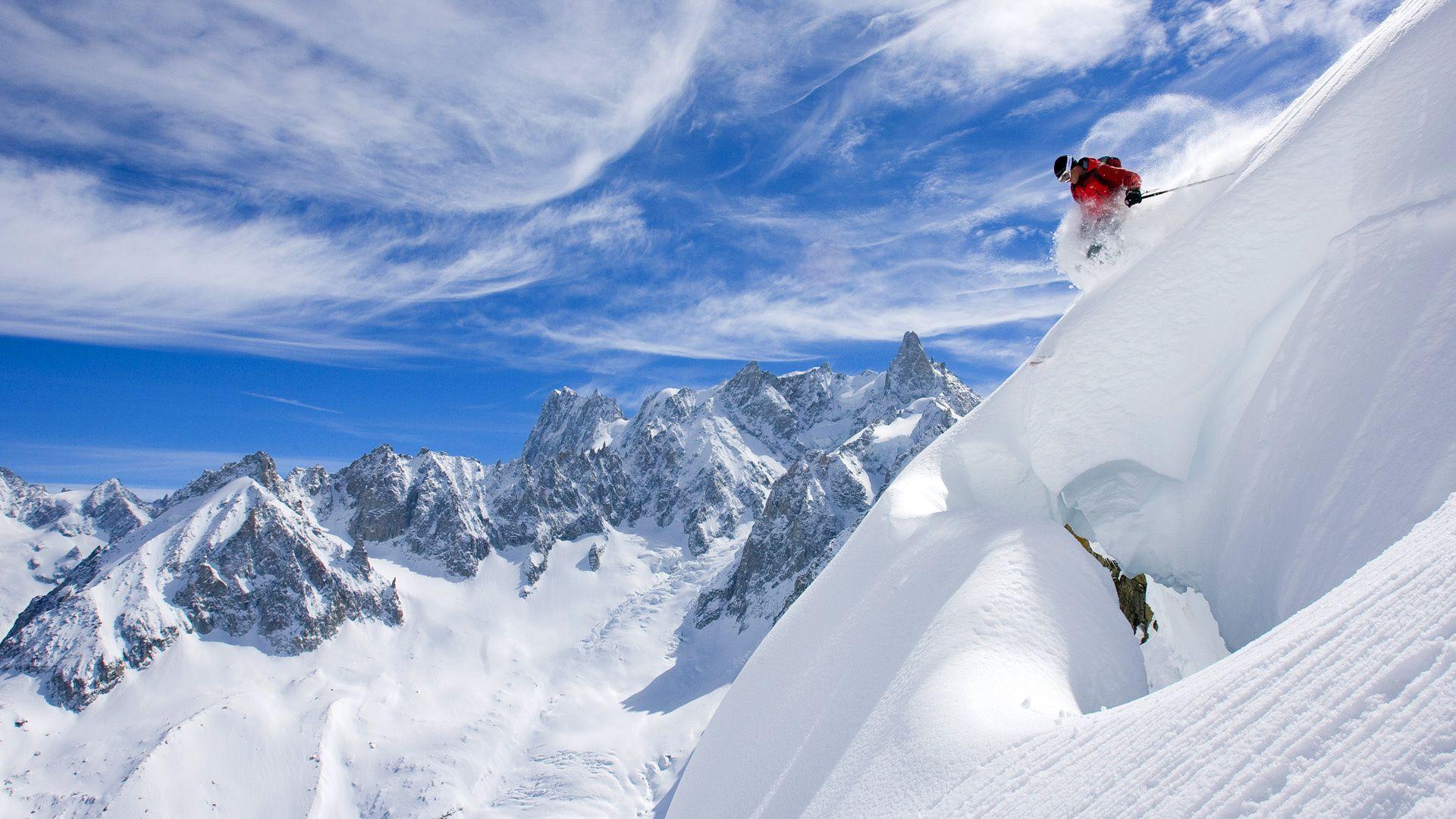 1920x1080 Wallpaper mountains, snow, ski, france, mont blanc desktop