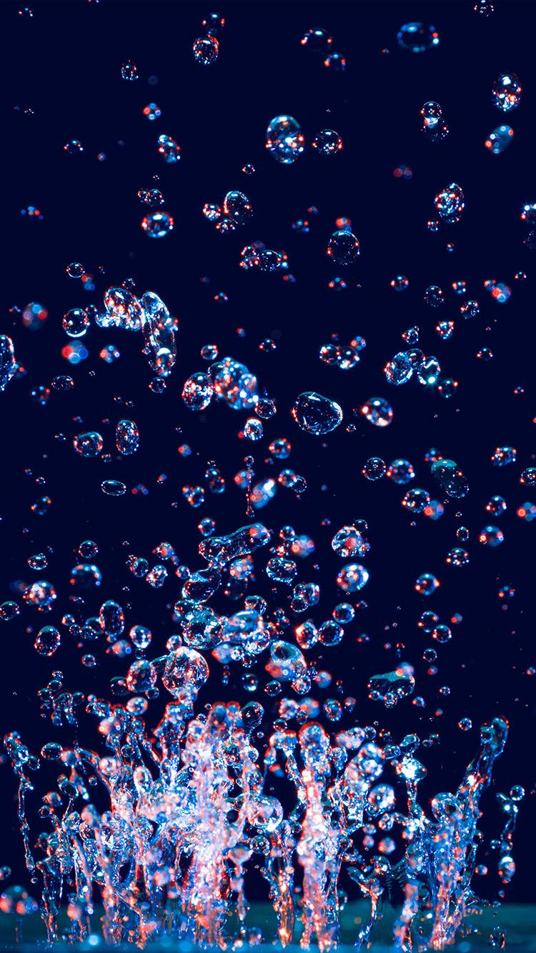 750x1334 Water Drop Color Splash Pattern Dark Blue Background