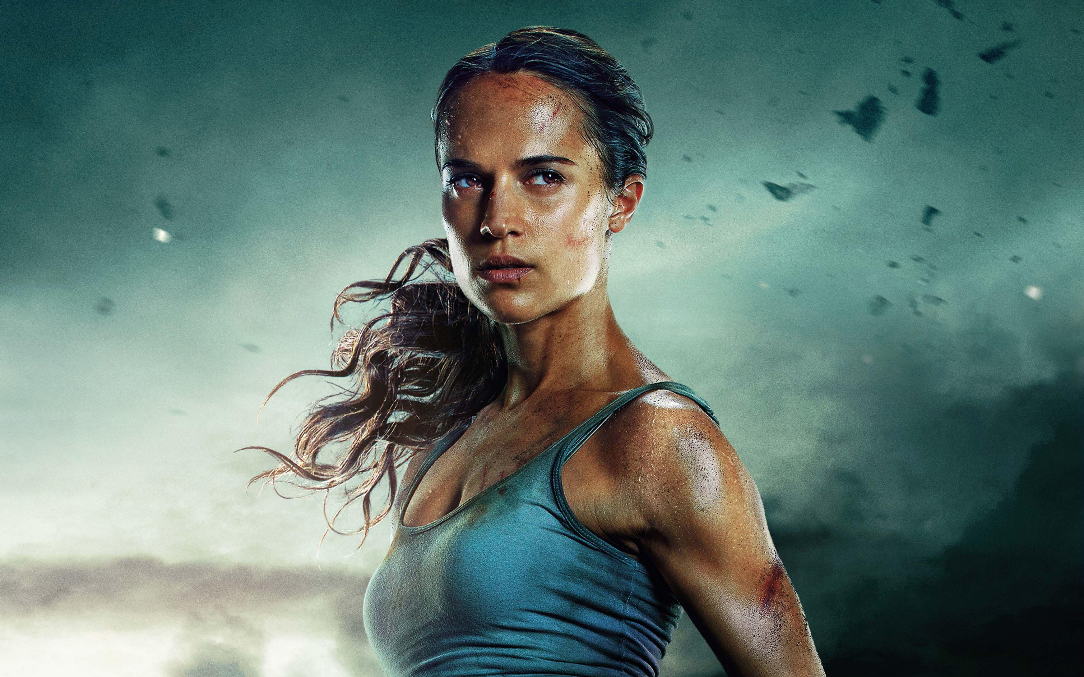 3486x2179 Alicia Vikander as Lara Croft in Tomb Raider. wallpaper