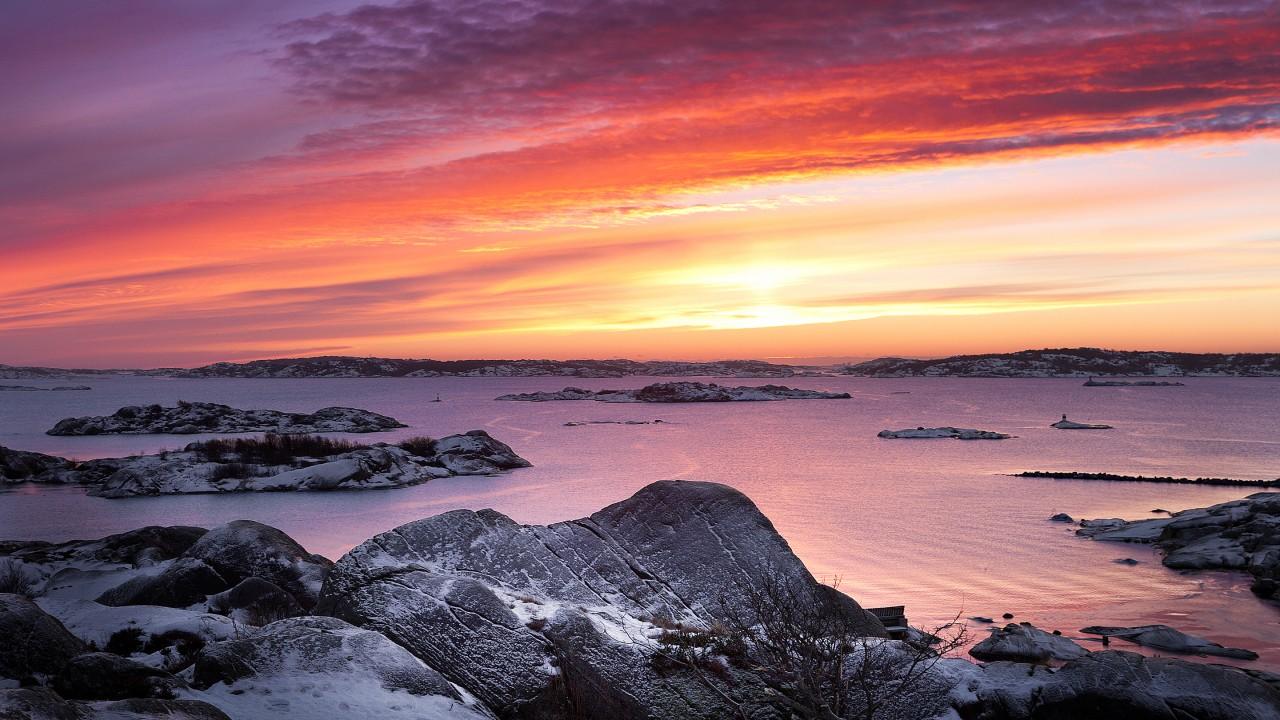 1280x720 Wallpaper West coast, Last Snow, Gothenburg, Sweden, Nature