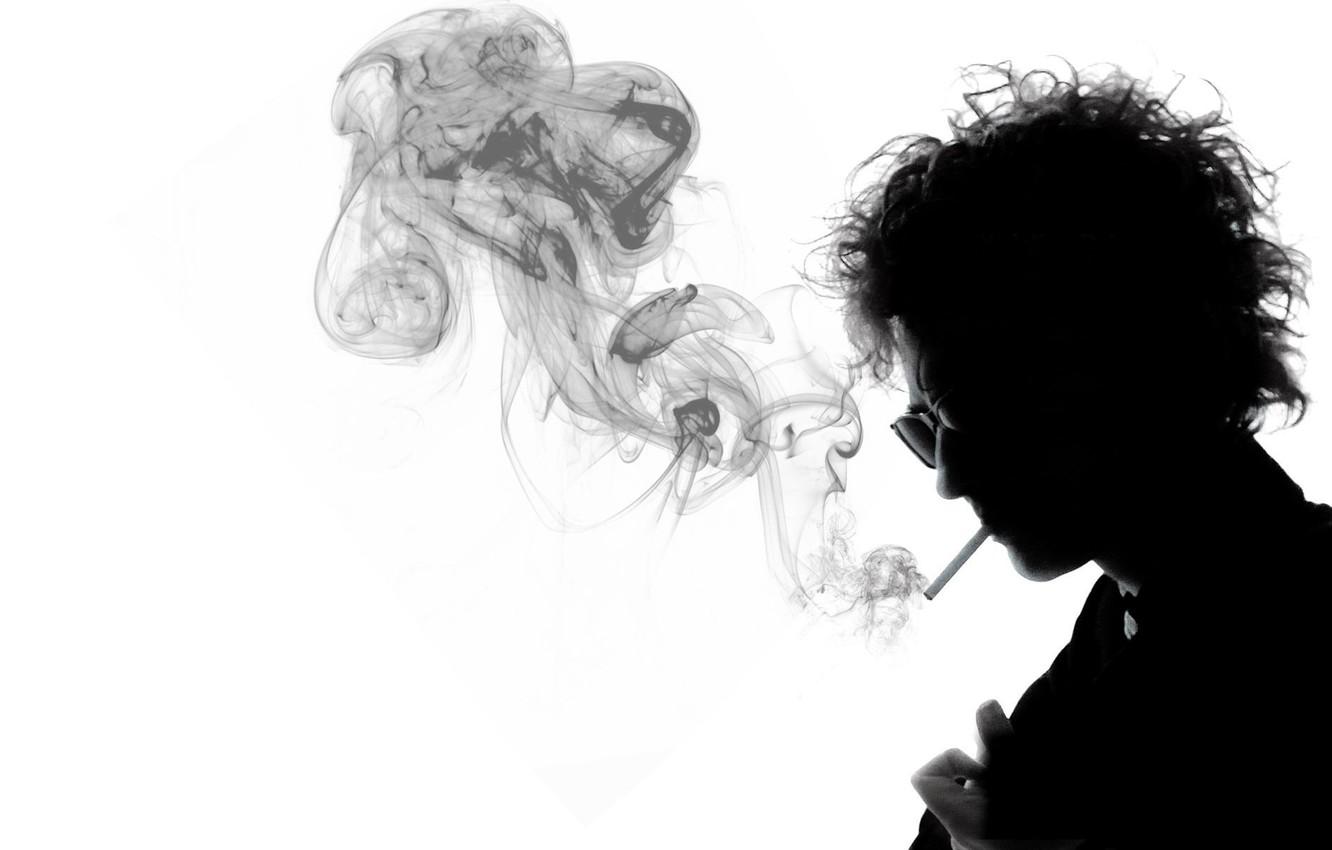 1332x850 Wallpaper black and white, smoke, cigarette, musician, great