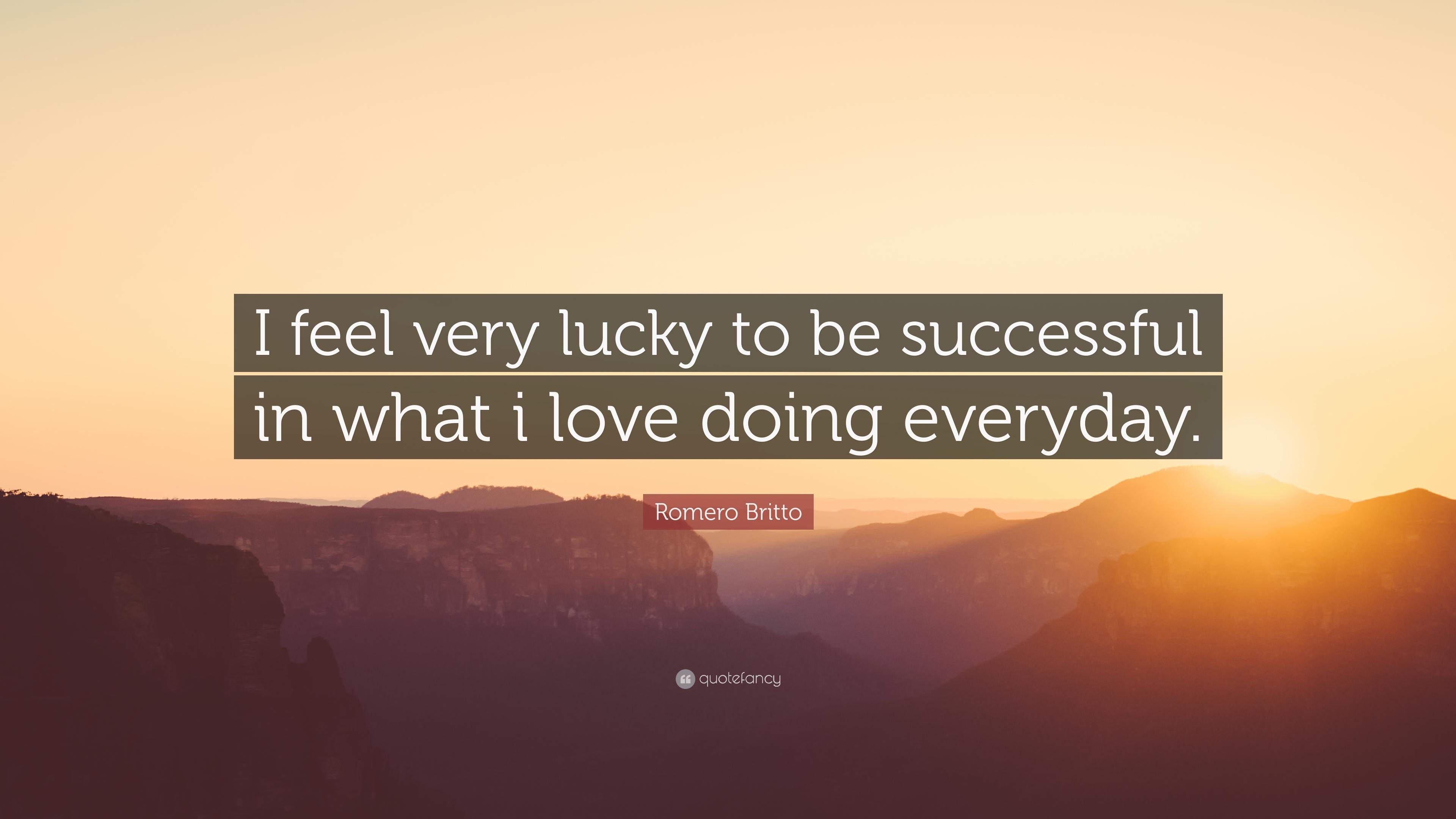 3840x2160 Romero Britto Quote: “I feel very lucky to be successful