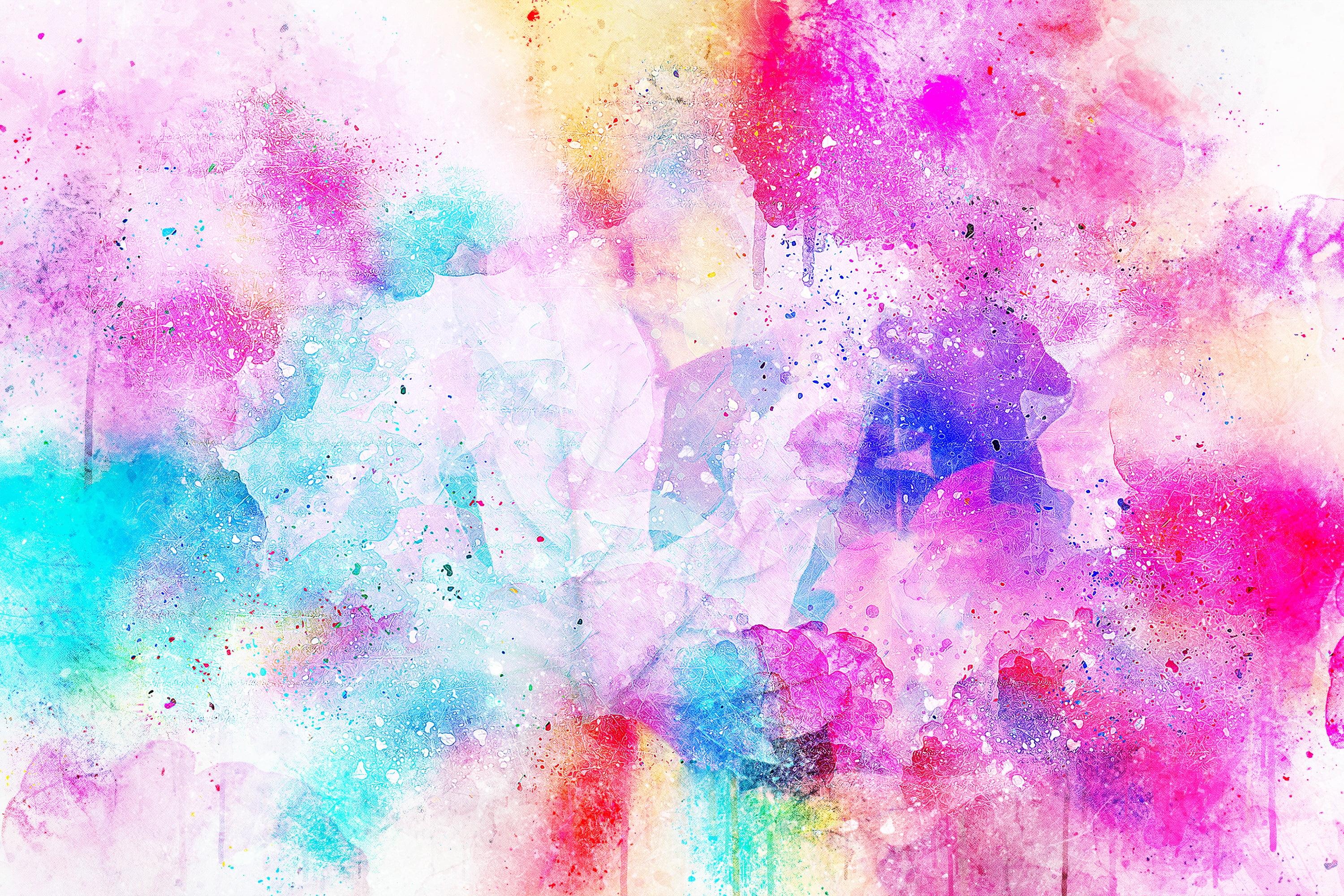 3000x2000 Abstract painting, Watercolor, Spots, Bright HD wallpaper