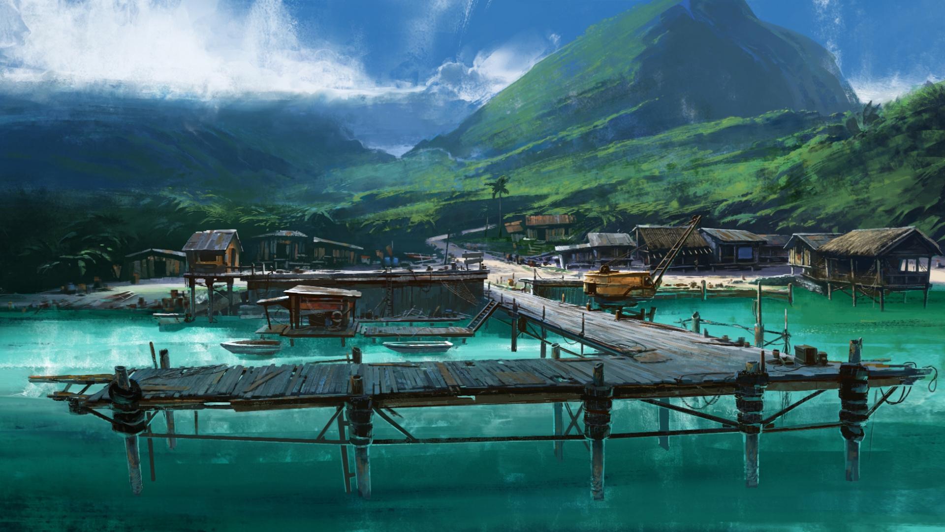 1920x1080 Download 1920x1080 HD Wallpaper bora bora island painting