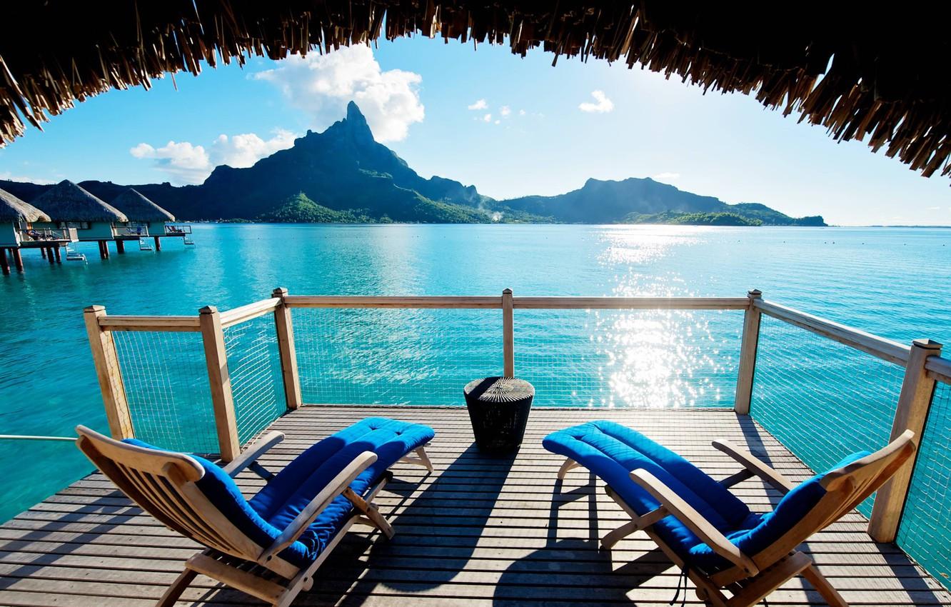 1332x850 Wallpaper Ocean, View, Lagoon, Bora Bora Image For Desktop