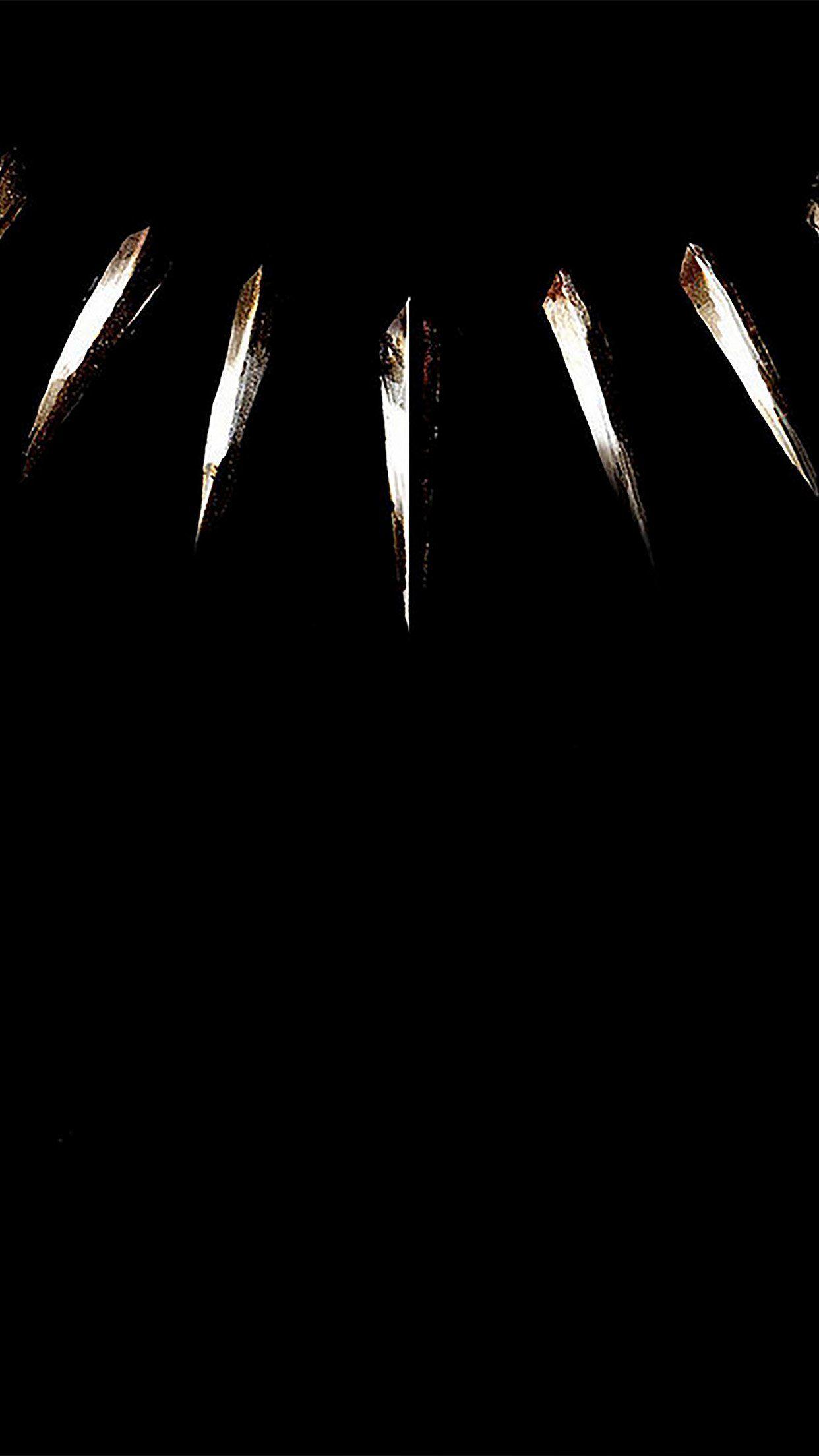 1242x2208 minimal simple black panther marvel hero art illustration