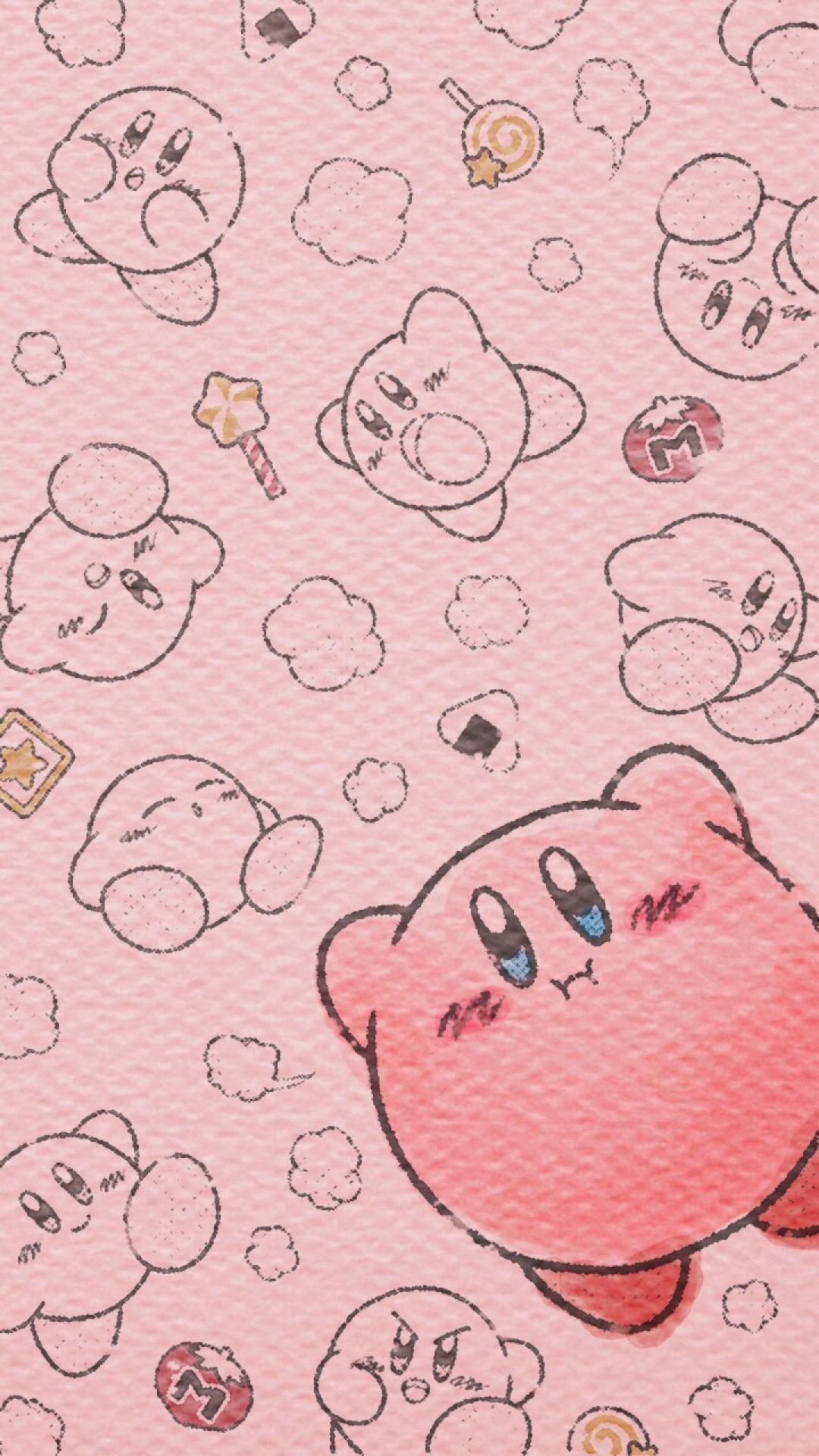 1080x1920 gaming cute wallpaper pink nintendo kirby 3Ds gamer WiiU kirby triple deluxe atokyojourney