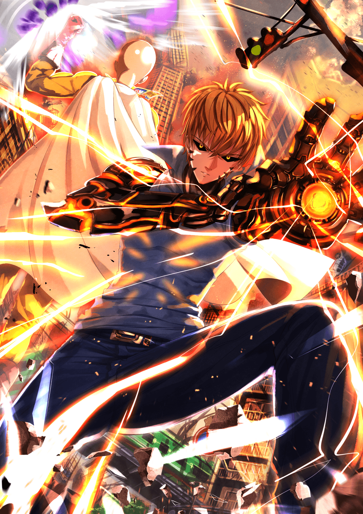 Featured image of post One Punch Man Saitama And Genos Wallpaper We hope you enjoy our growing collection of hd images to use as a background or home screen for your smartphone or 1920x1080 saitama genos one punch man wallpaper by uzumakiash