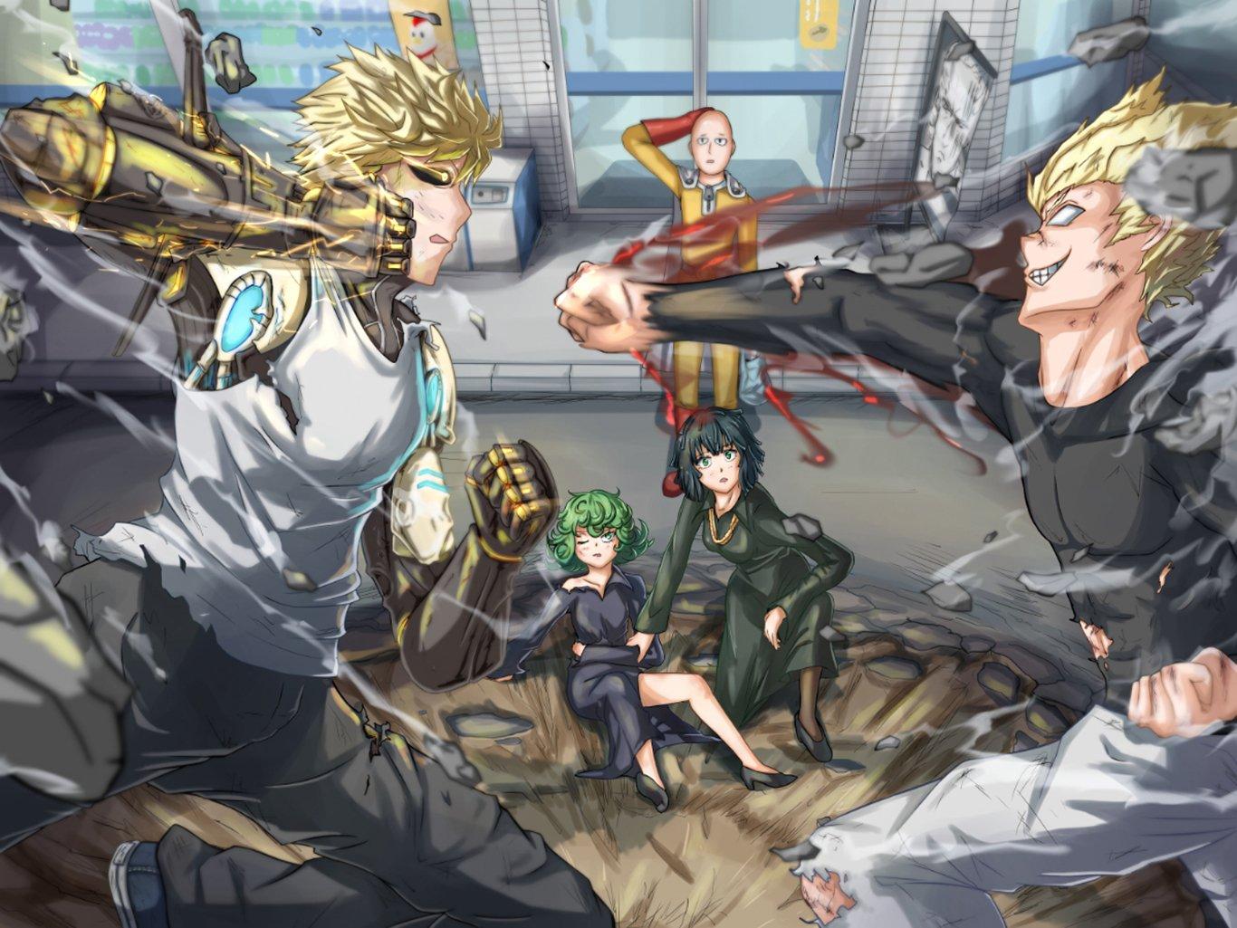 1366x1025 Genos (One Punch Man) HD Wallpaper