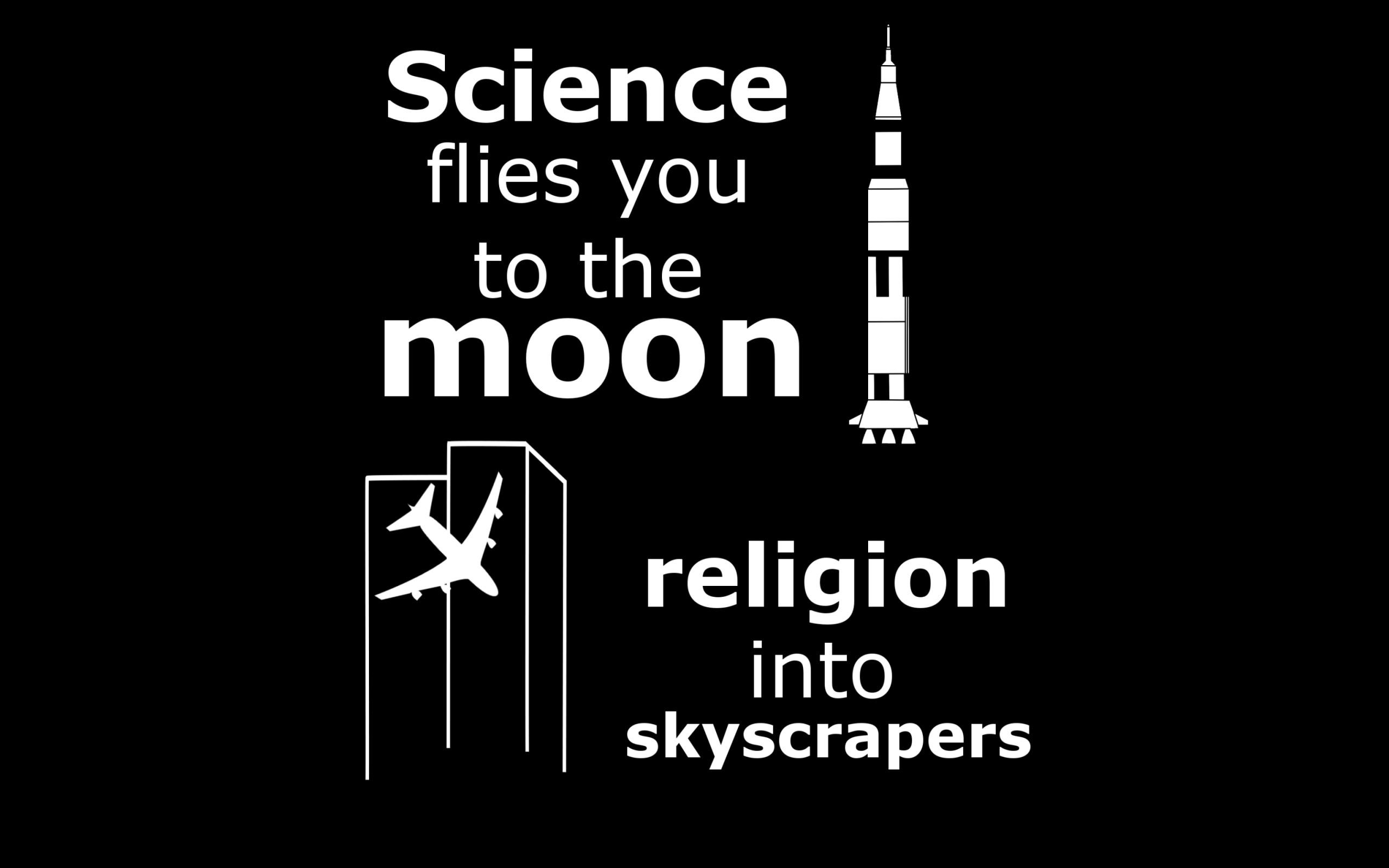 2560x1600 science, minimalistic, text, religion, atheism, black background wallpaper