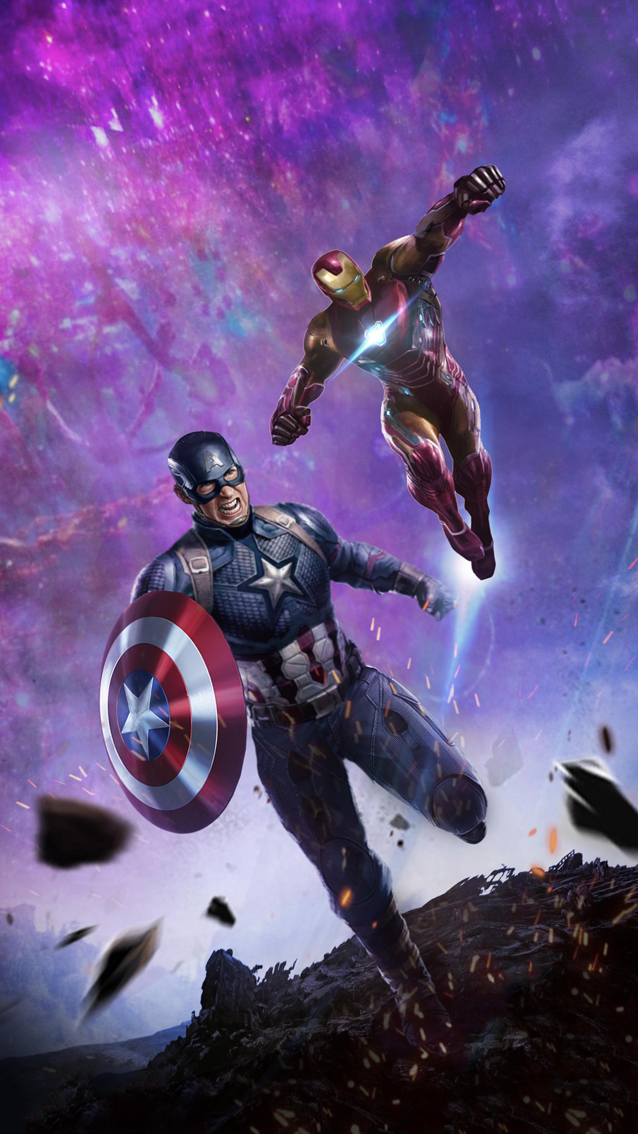 2160x3840 Iron Man And Captain America In Avengers End Game