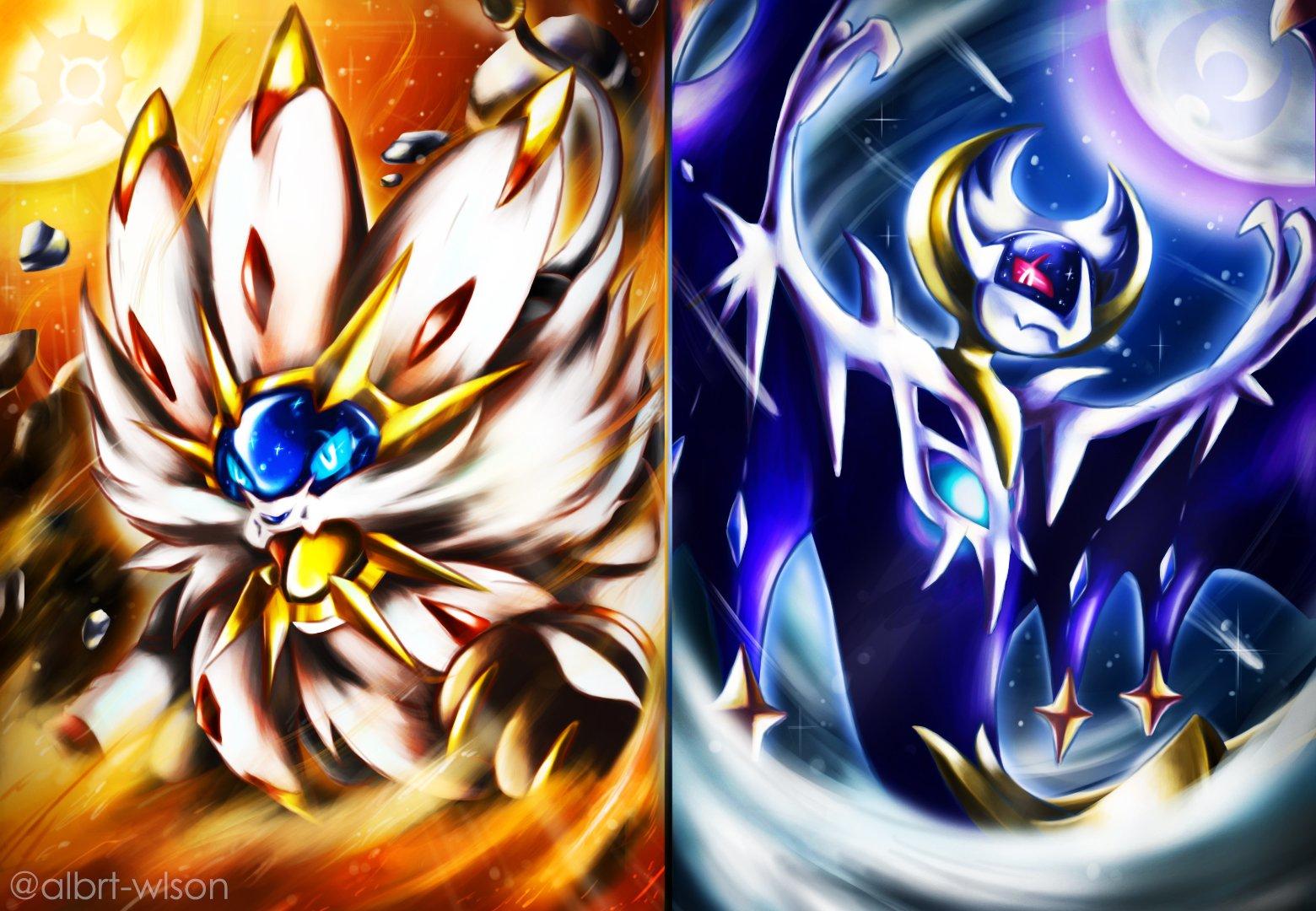 1560x1080 Solgaleo and Lunala wallpaperx1080