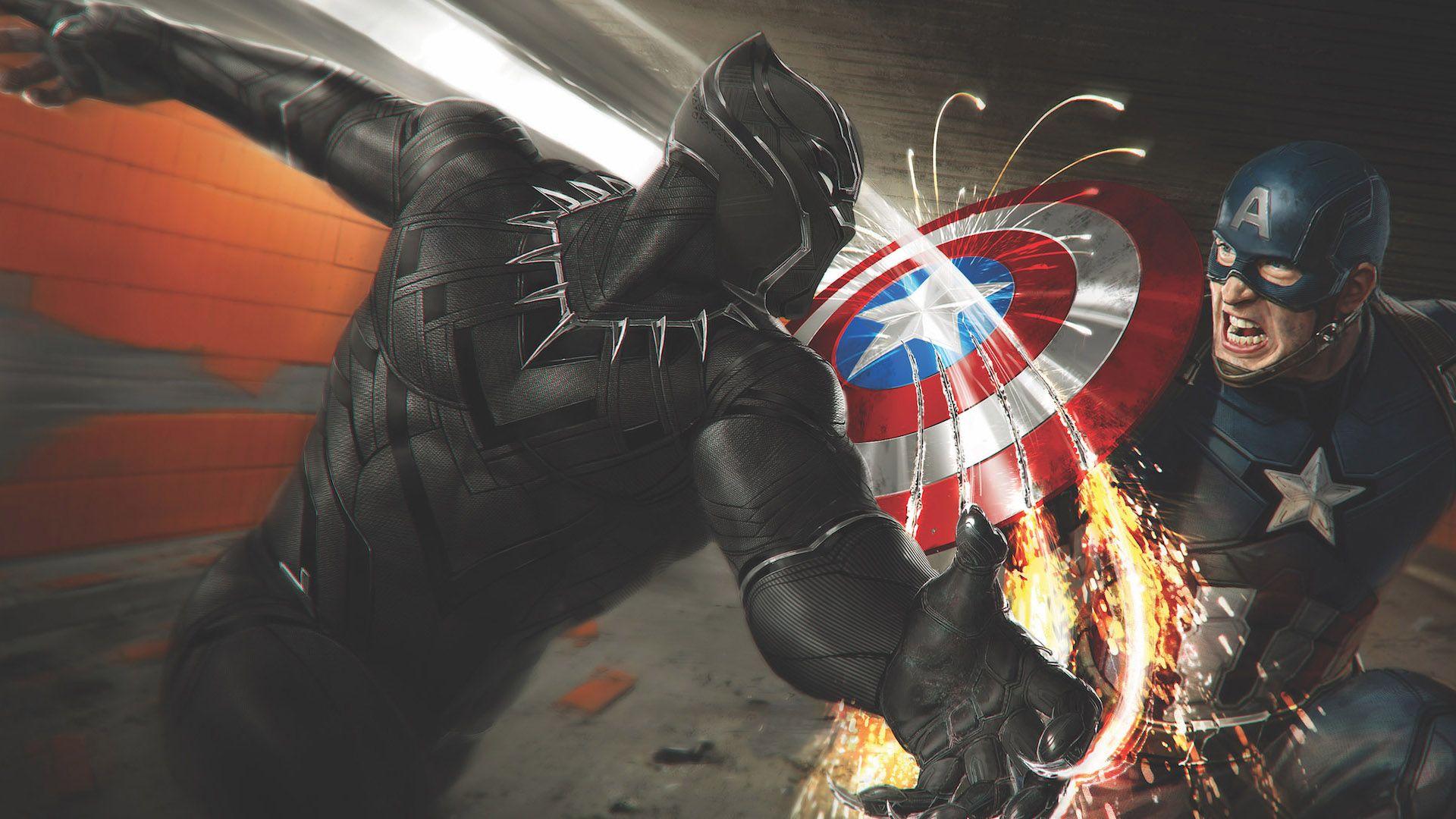 1920x1080 Captain America Vs Black Panther, Siêu anh hùng HD, Hình nền 4k