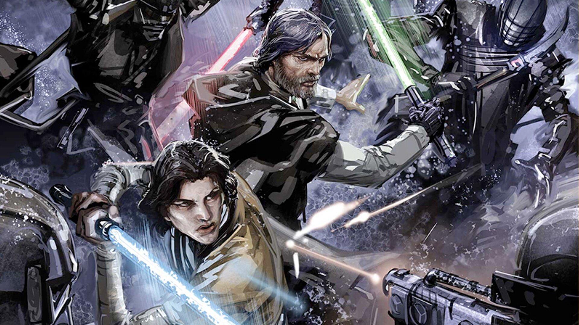 1920x1080 Luke Skywalker and Ben Solo Battle The Knights of Ren