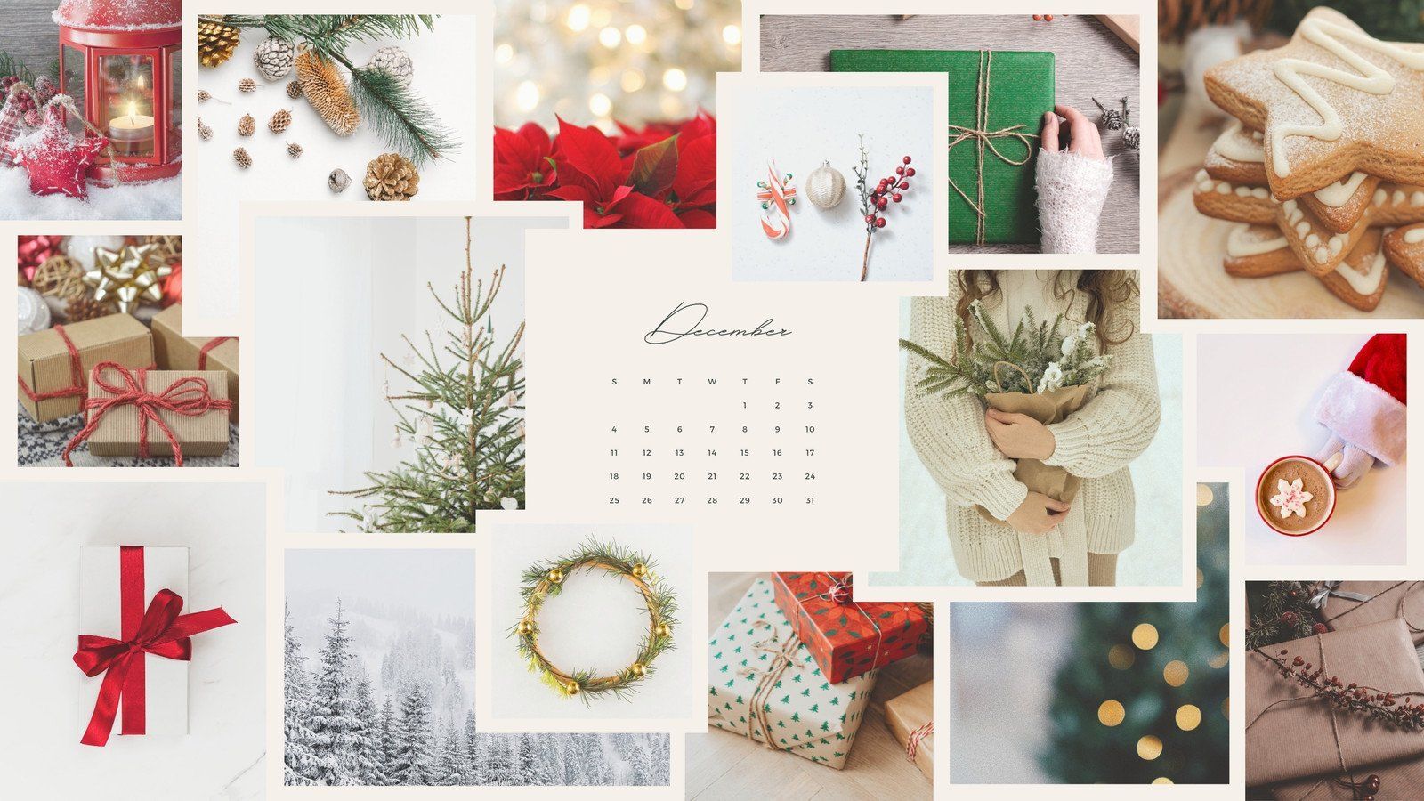 1600x900 Free editable Christmas desktop