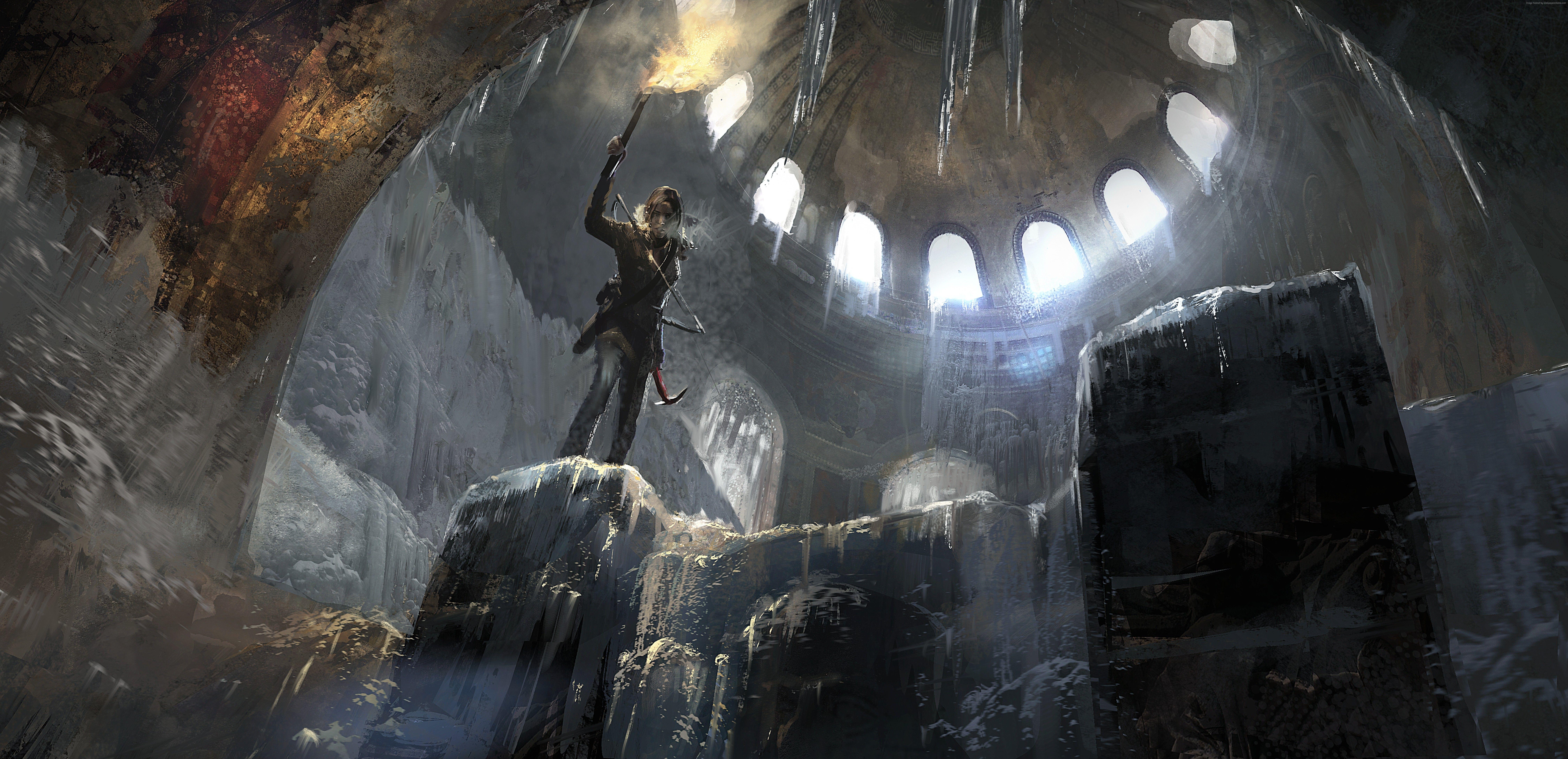 Hình nền 9000x4359 Sự trỗi dậy của Tomb Raider, 5k, Hình nền 4k, 8k, Trò chơi, cây cung