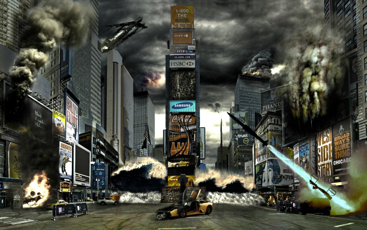 1280x804 Times Square Disaster wallpaper. Times Square Disaster
