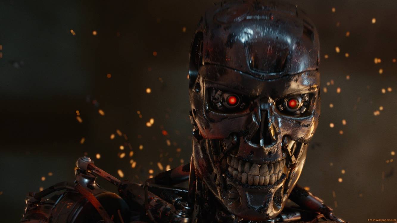 1333x750 Skull, Robot, Darkness, End of The World, Android HD