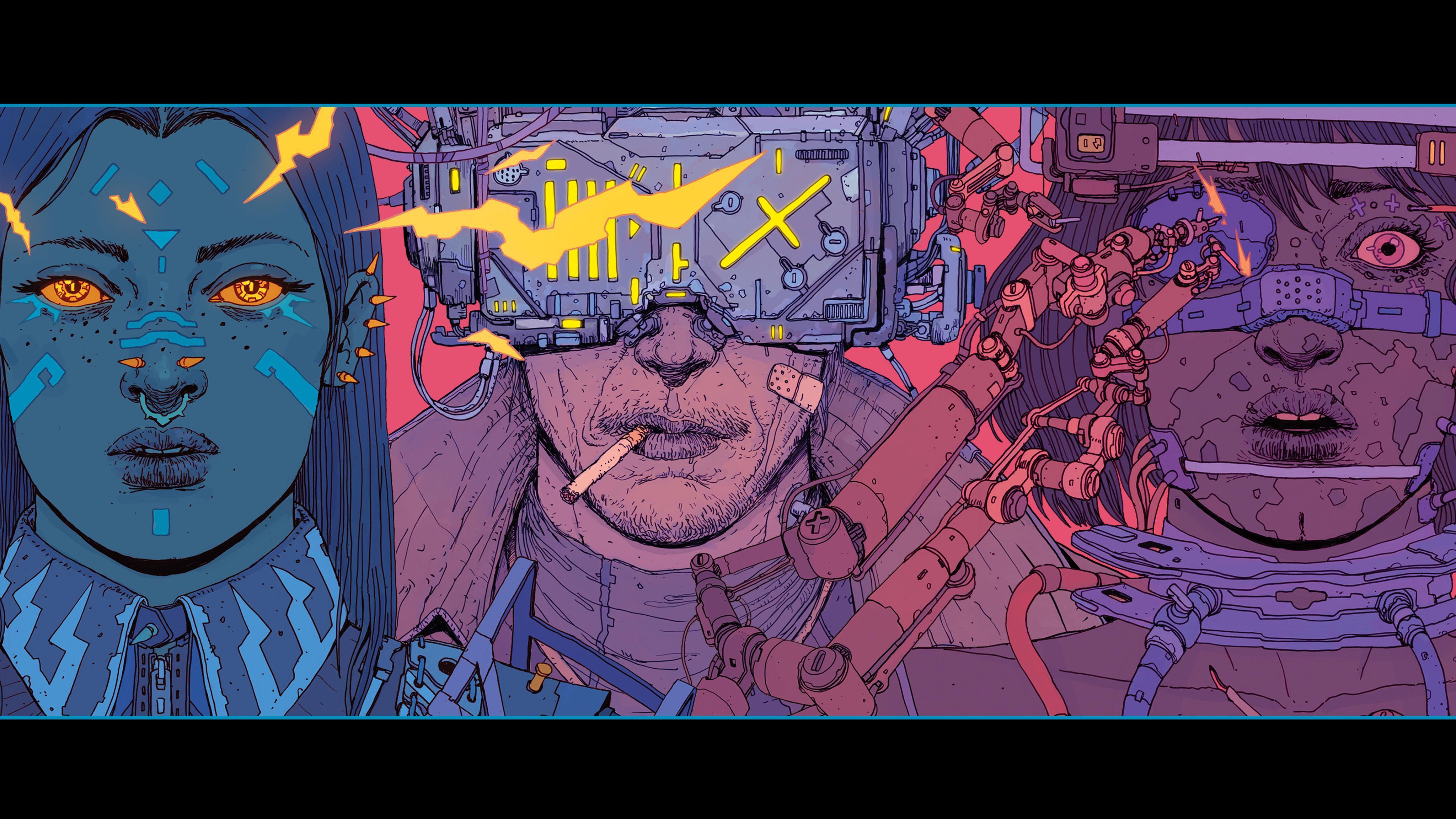 HD wallpaper Neuromancer drawing book cover cyberpunk wires  cigarettes  Wallpaper Flare