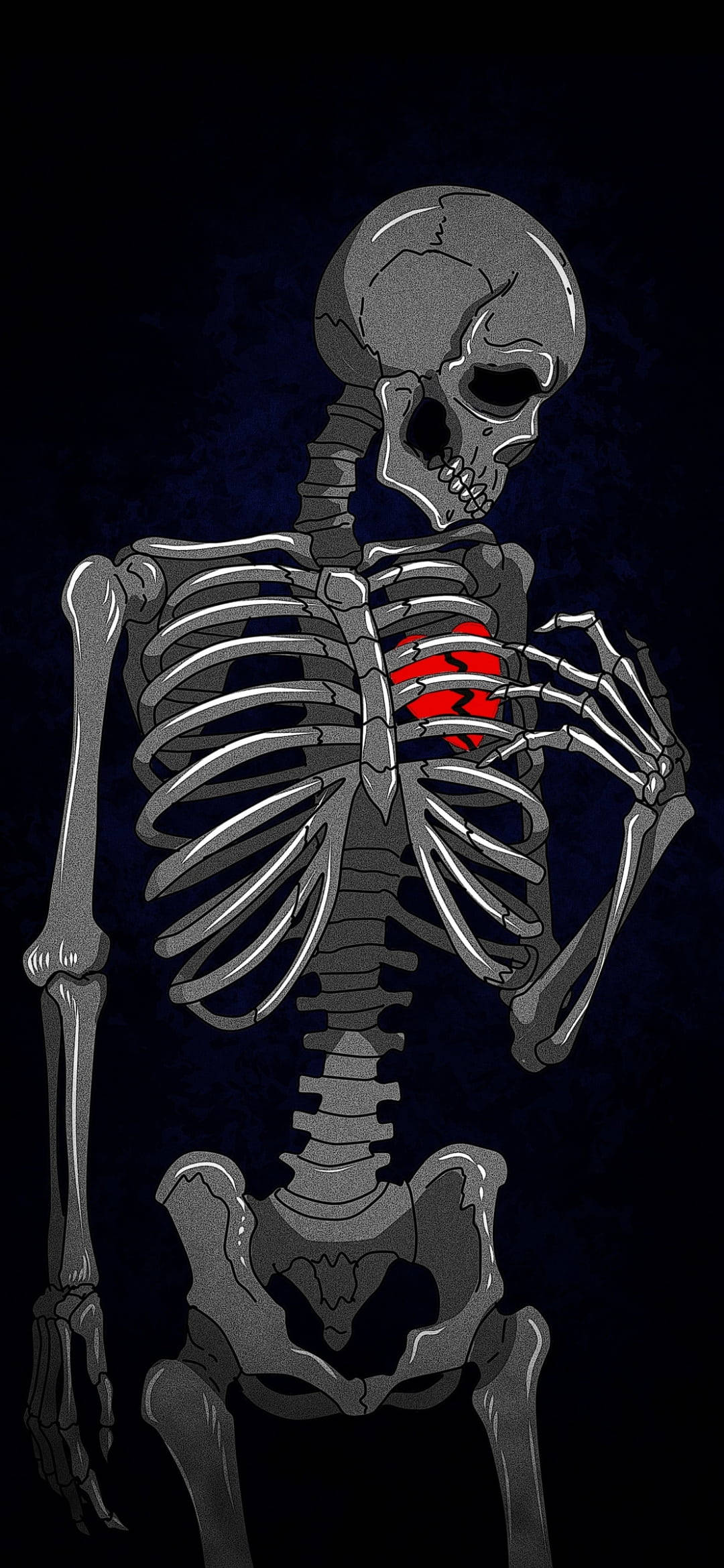 1080x2340 Download Sad Broken Hearted Skeleton