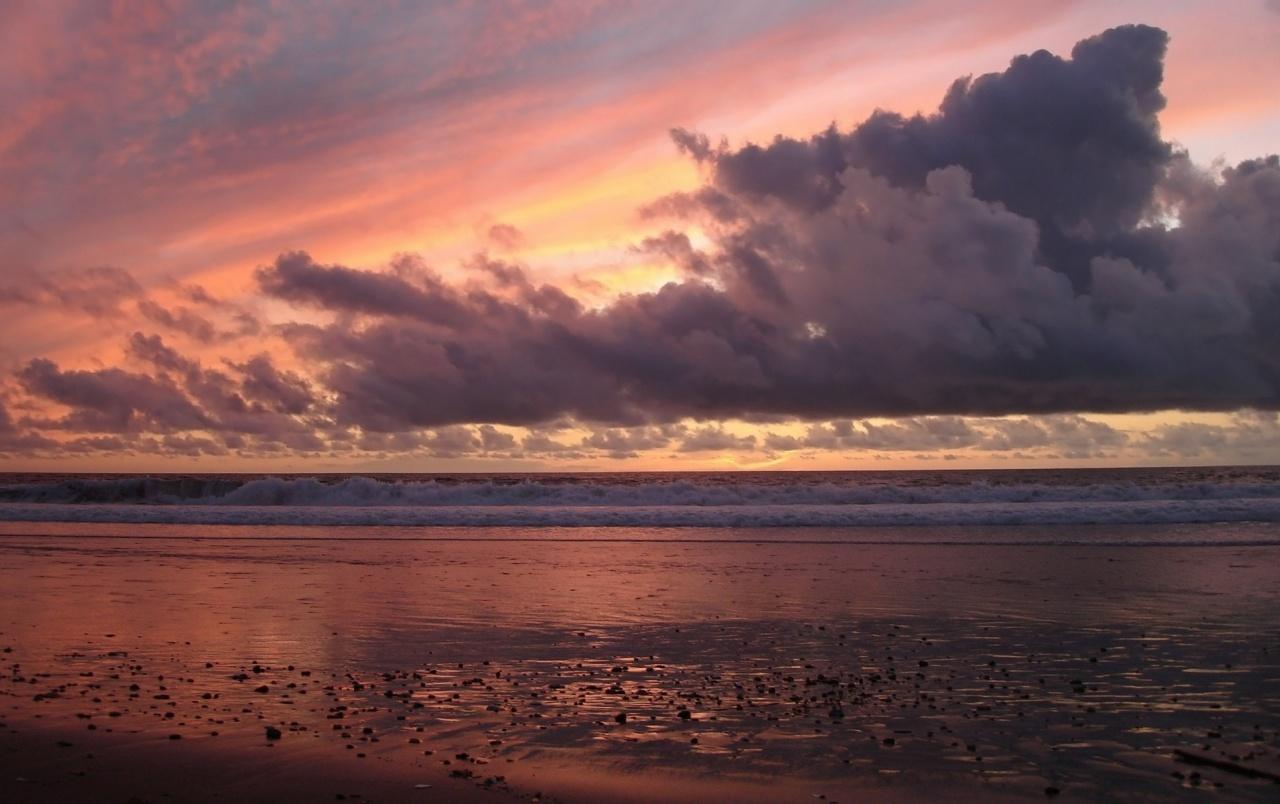 1280x804 Pink Sky Clouds Ocean & Beach wallpaper. Pink Sky Clouds