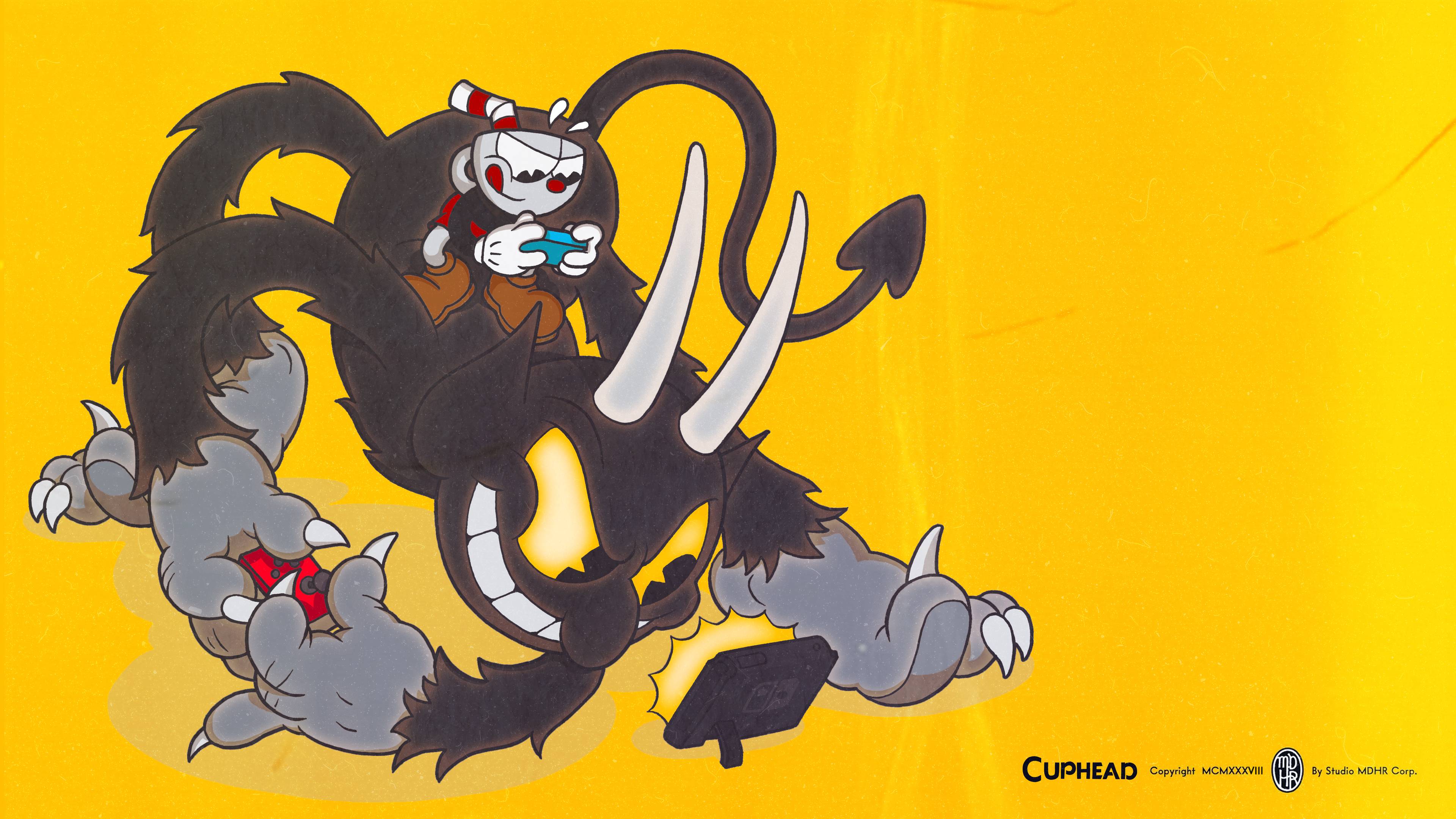 3840x2160 Cuphead The Devil Wallpaper. Cat with Monocle
