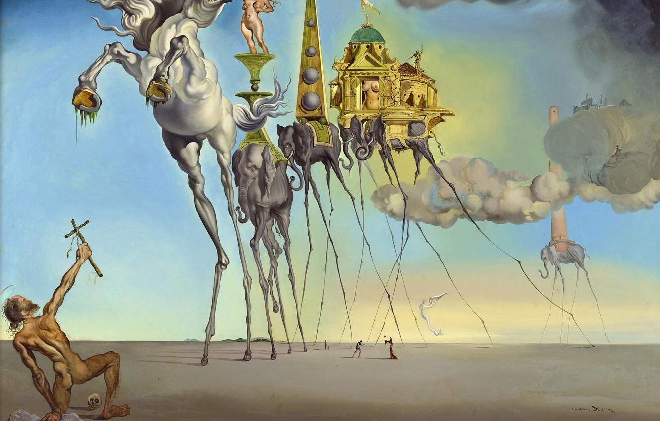 1332x850 Wallpaper surrealism, picture, Salvador Dali, Salvador Dali