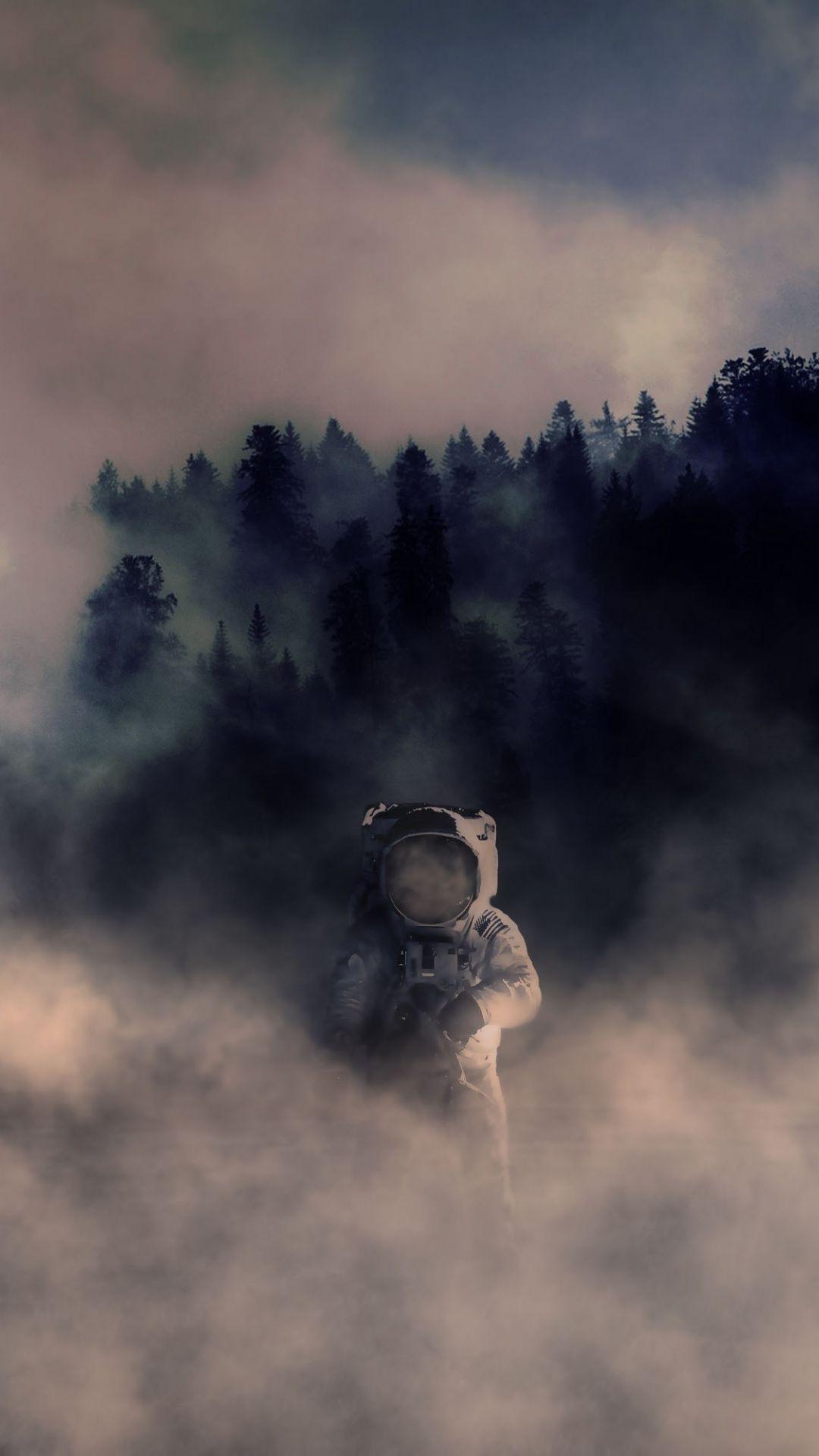 1080x1920 Cosmonaut, astronaut, space suit, smoke, 1080x1920 wallpaper