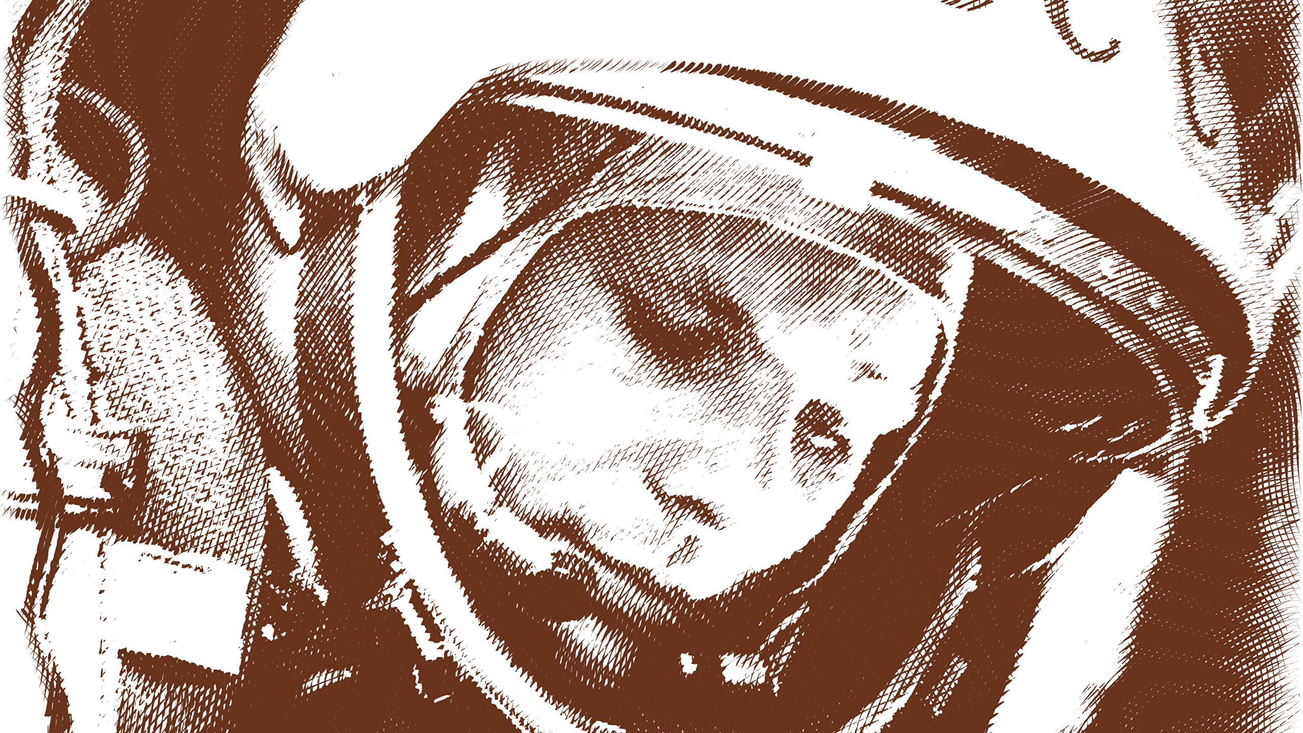 2560x1440 Desktop Wallpaper Yuri Gagarin astronaut Helmet USSR 2560x1440
