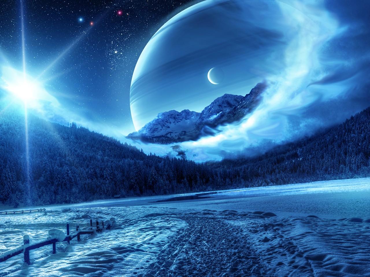 1280x960 Blue Snowcapped Serenity Wallpaper