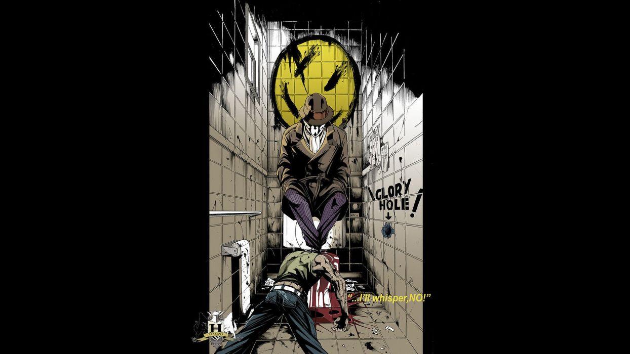1244x700 Watchmen DC Comics Rorschach black background wallpaper
