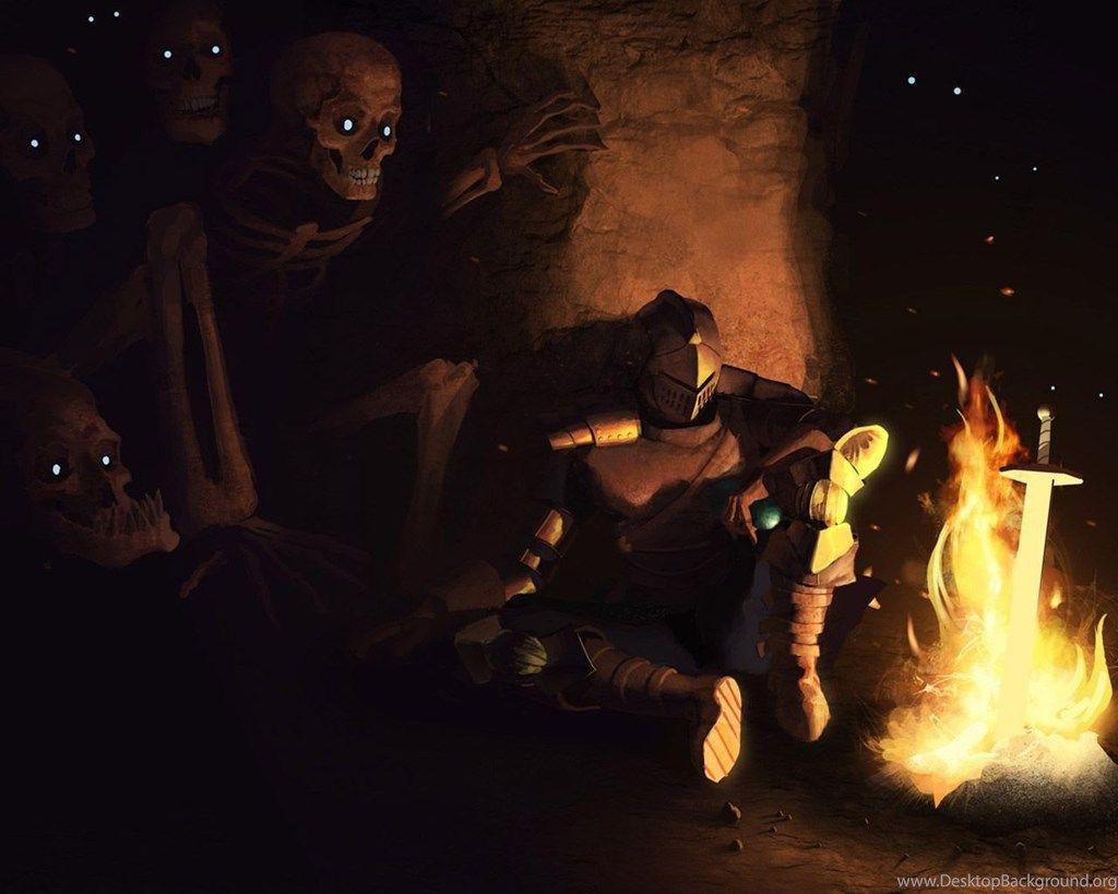 1024x819 Dark Souls Wallpaper Bonfire Desktop Background
