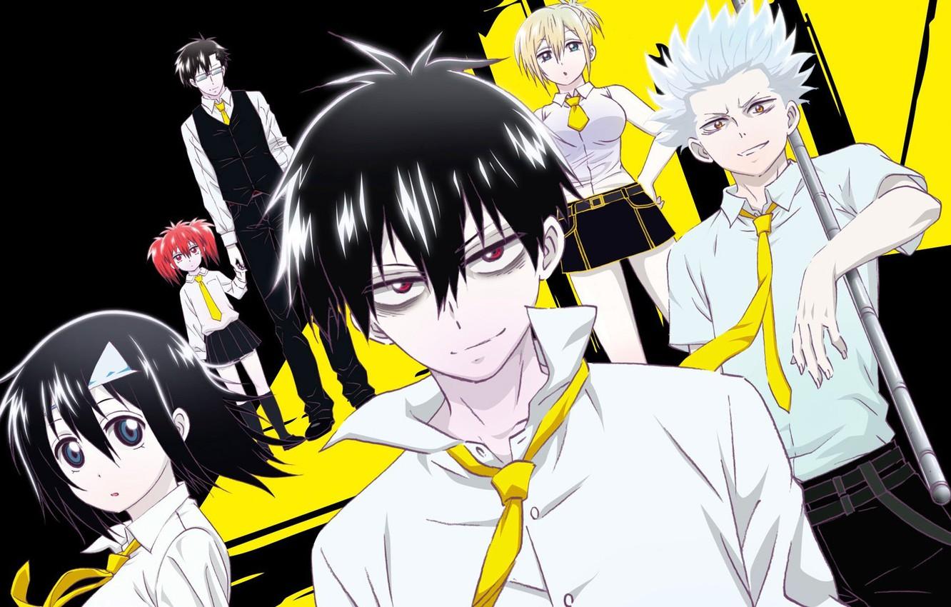 1332x850 Wallpaper girl, blood, game, ghost, anime, pretty, man, boy