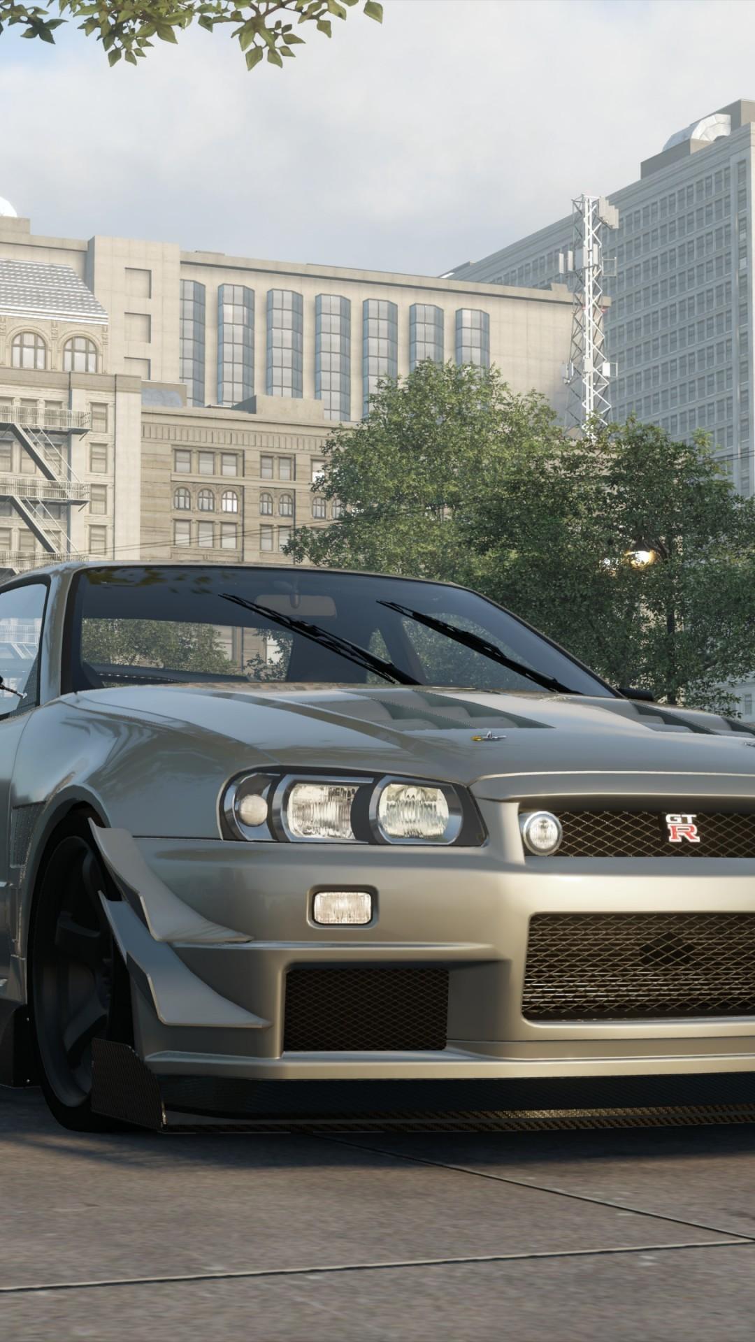 1080x1920 Nissan Gtr R The Crew, City Skyline, Download