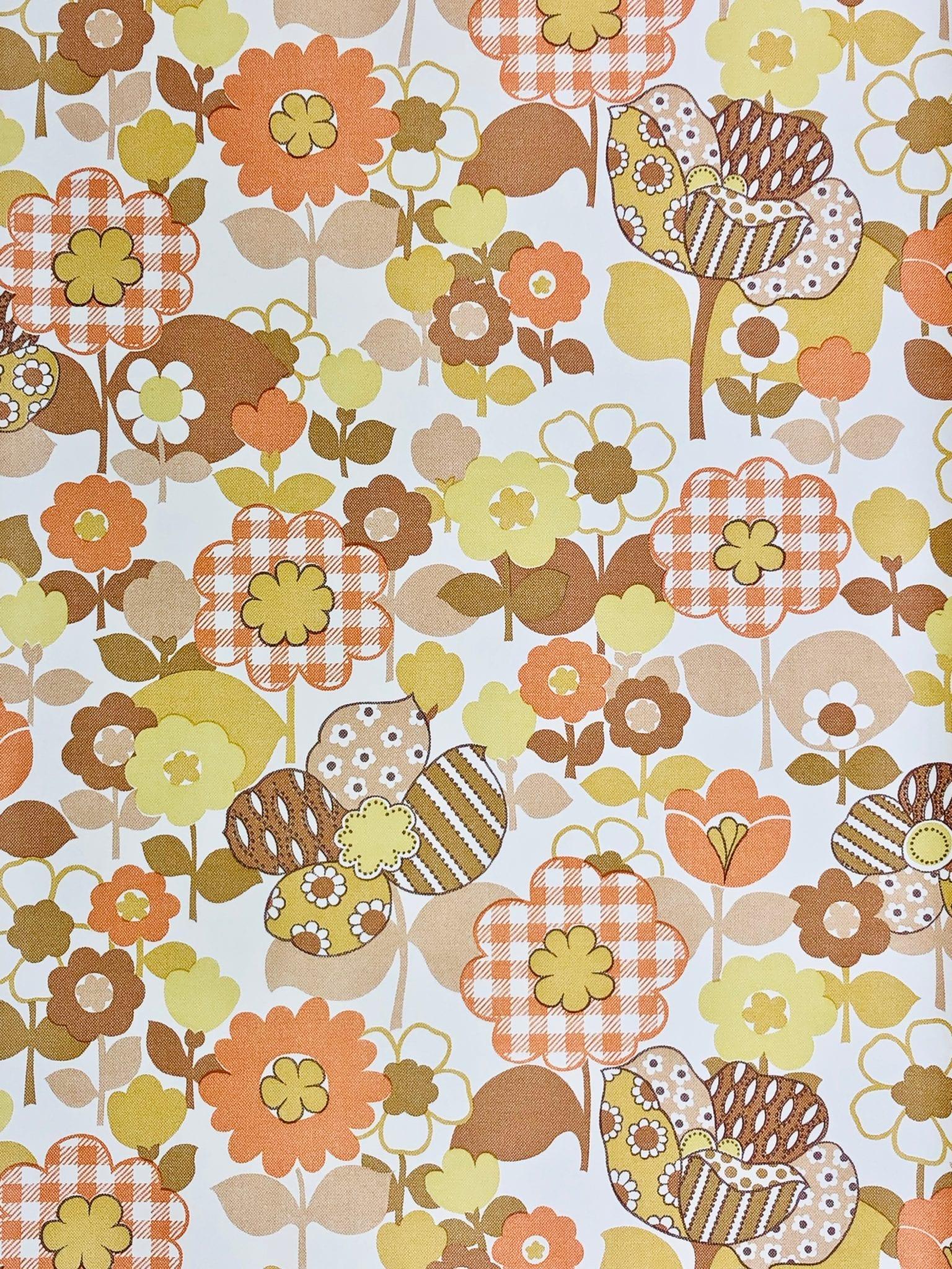 1536x2048 Vintage Orange Flowers Wallpaper
