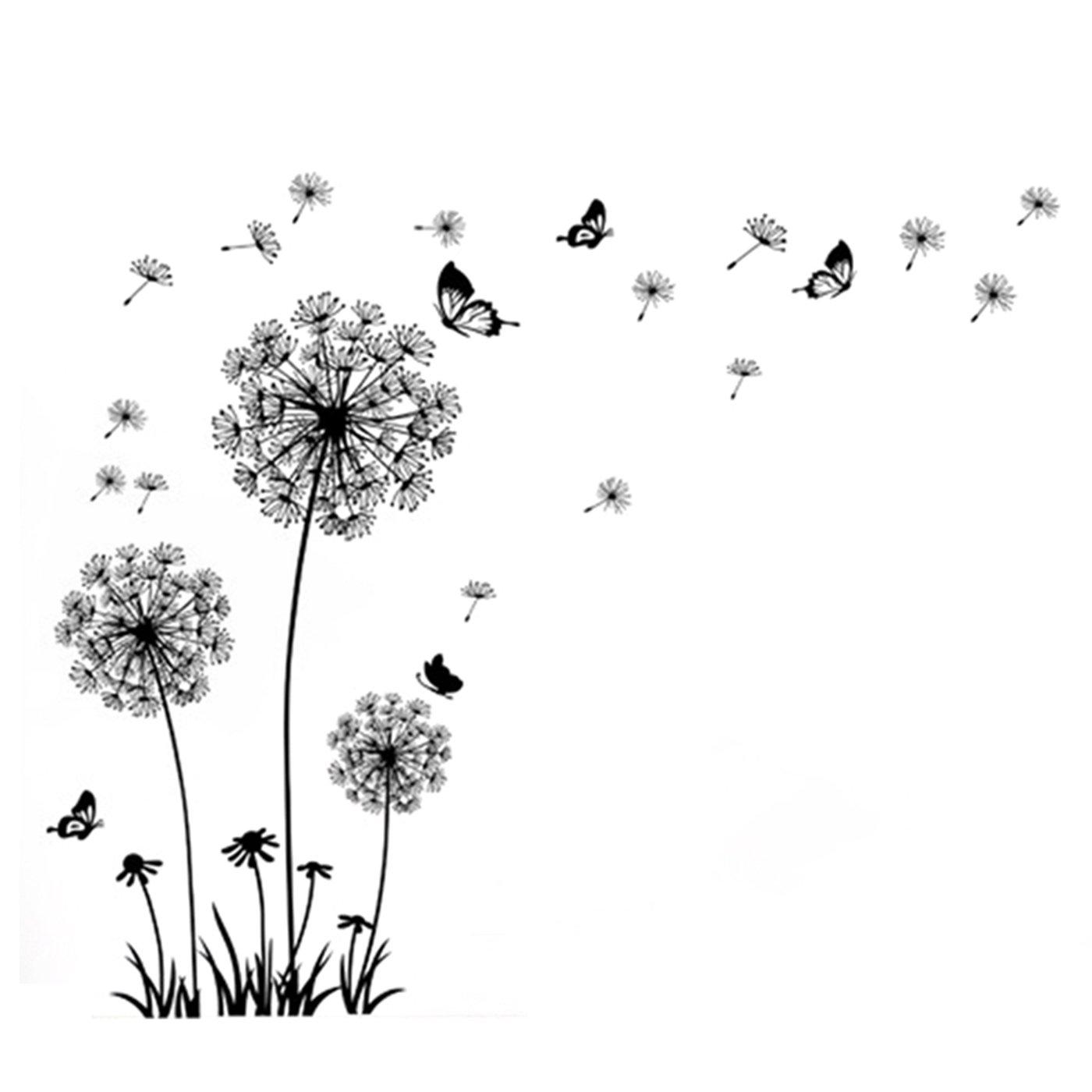 1400x1400 Morenitor DIY Wall Stickers, Cute Creative Life Plant Pattern Removable Vinyl Wallpaper Wall Decor for Home, School, Office, Cafe Butterfly