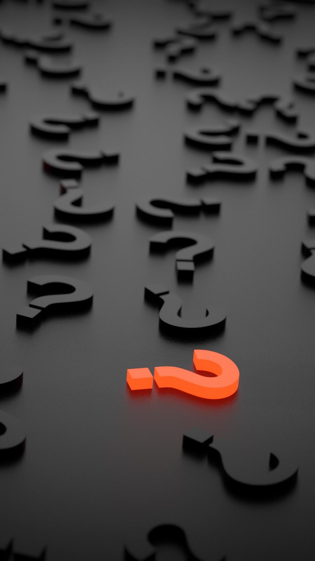 1080x1920 Download wallpaper 1080x1920 question marks, figures, 3D