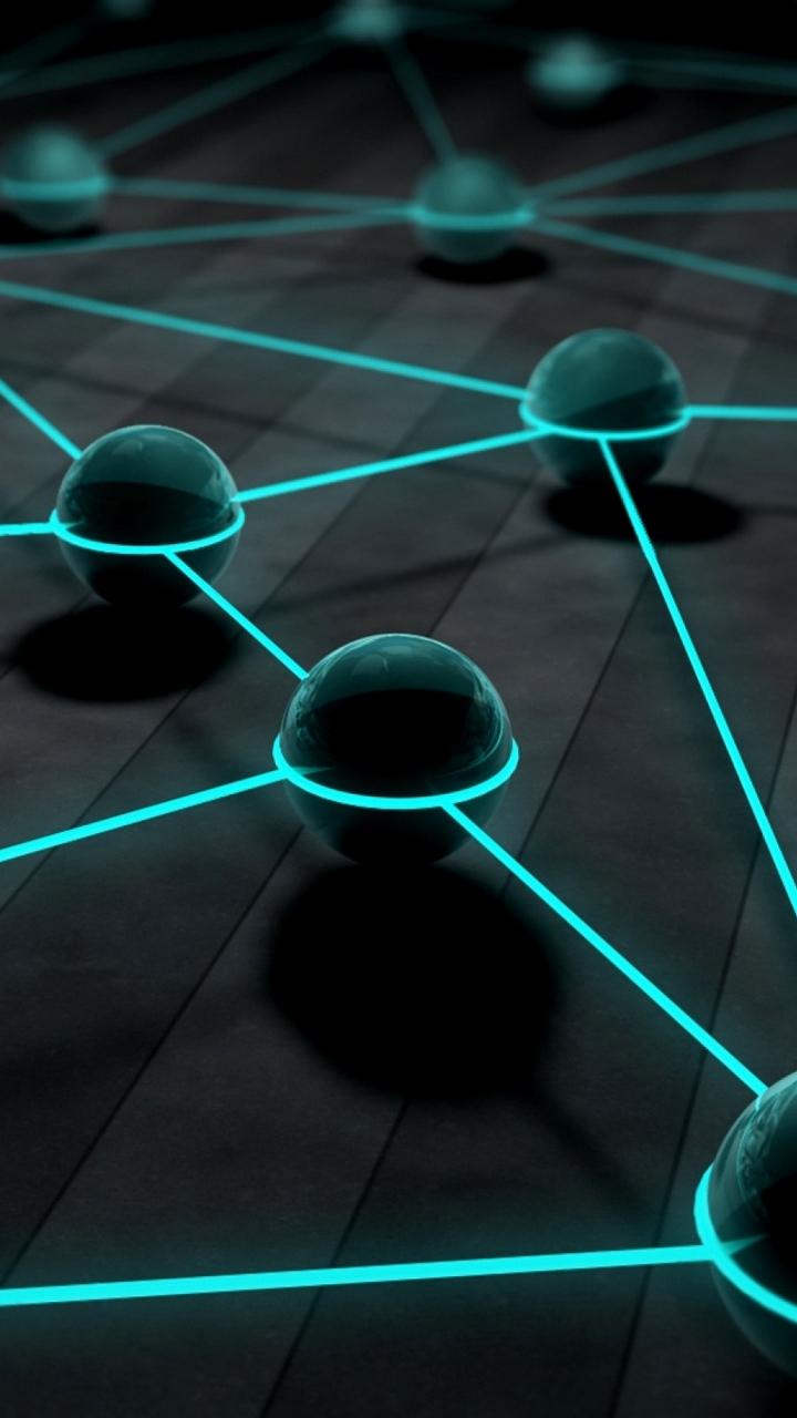 720x1280 Download wallpaper 720x1280 3D, balls, rendering, lines