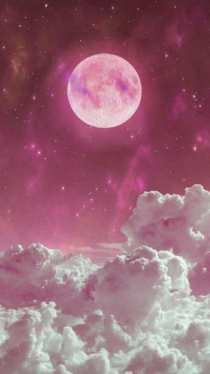 Mặt trăng hồng 720x1280 vào năm 2019. Hình nền đẹp, hình nền Galaxy