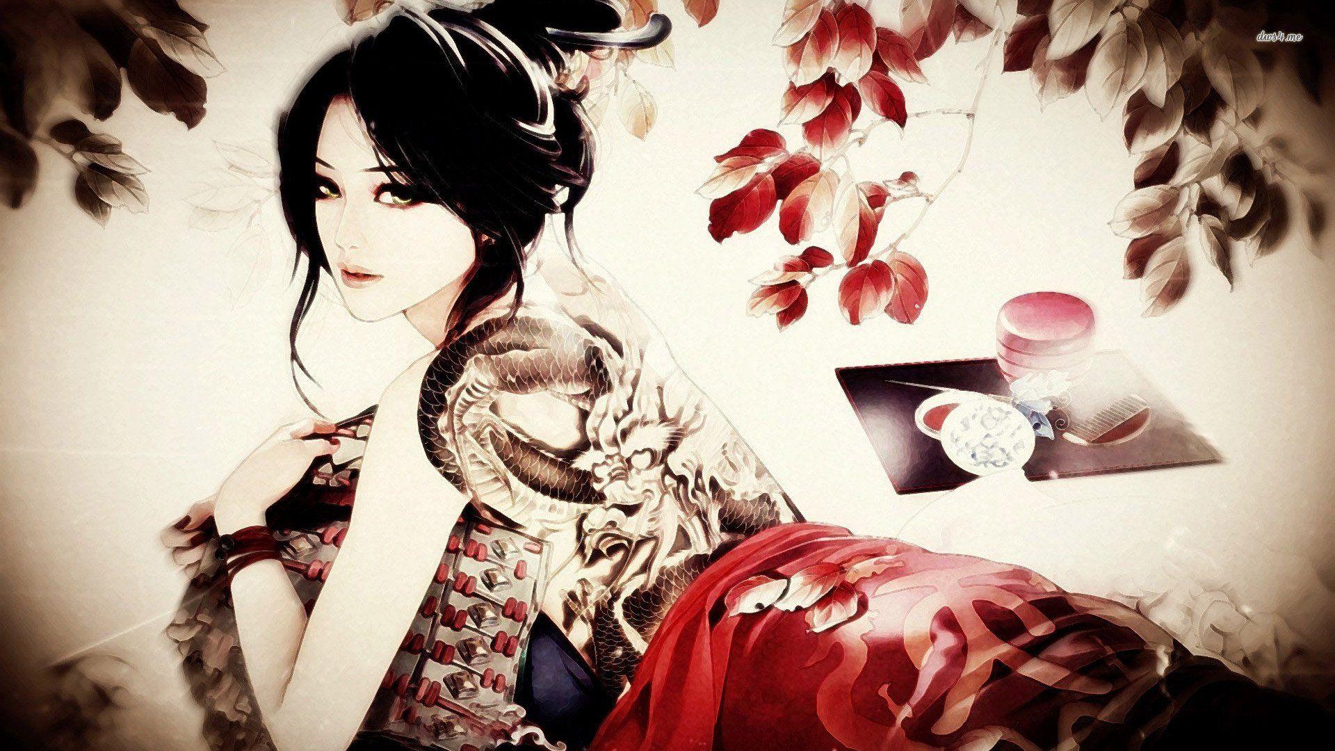 1920x1080 Tattooed Geisha