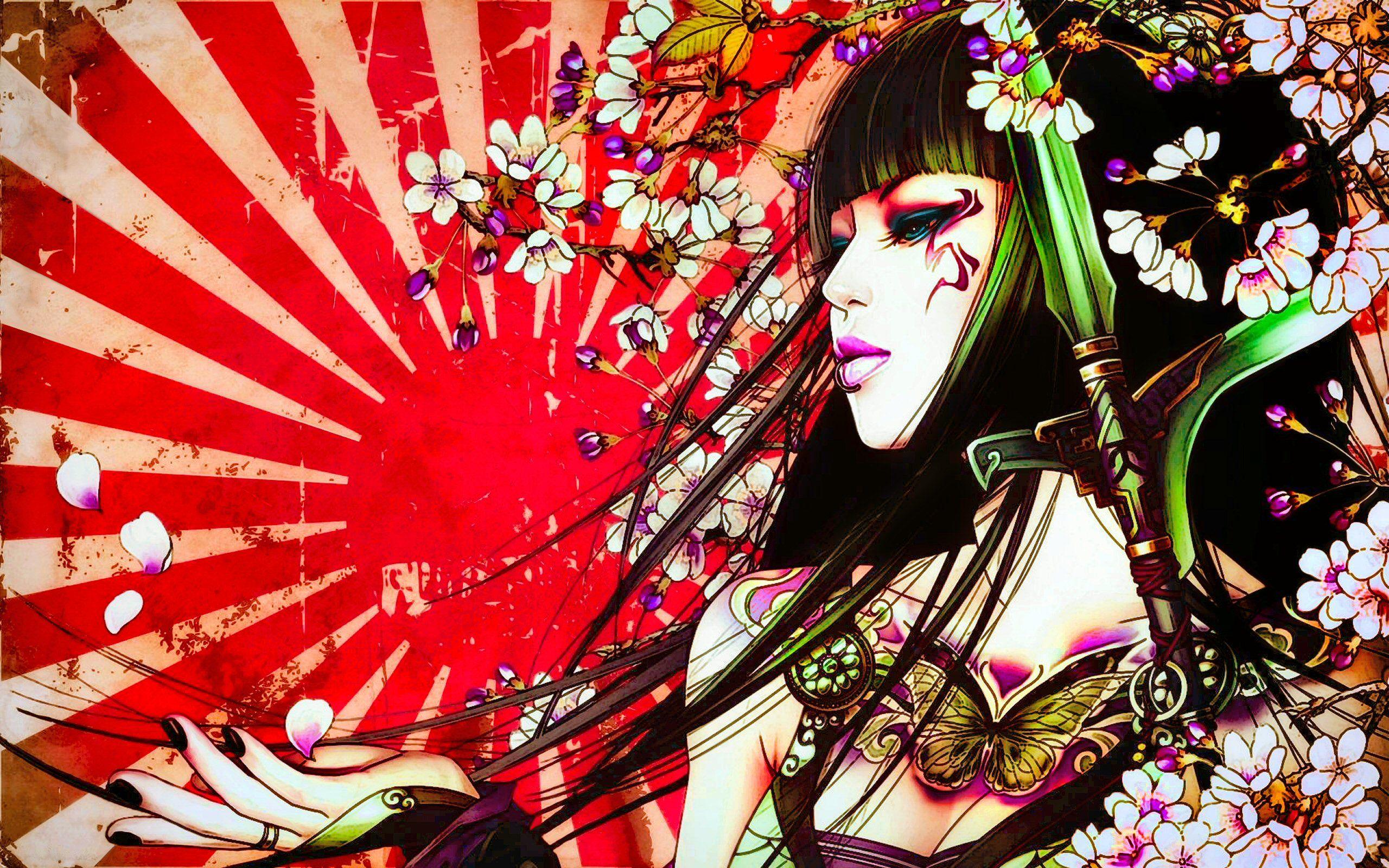 2560x1600 Geisha Wallpaper